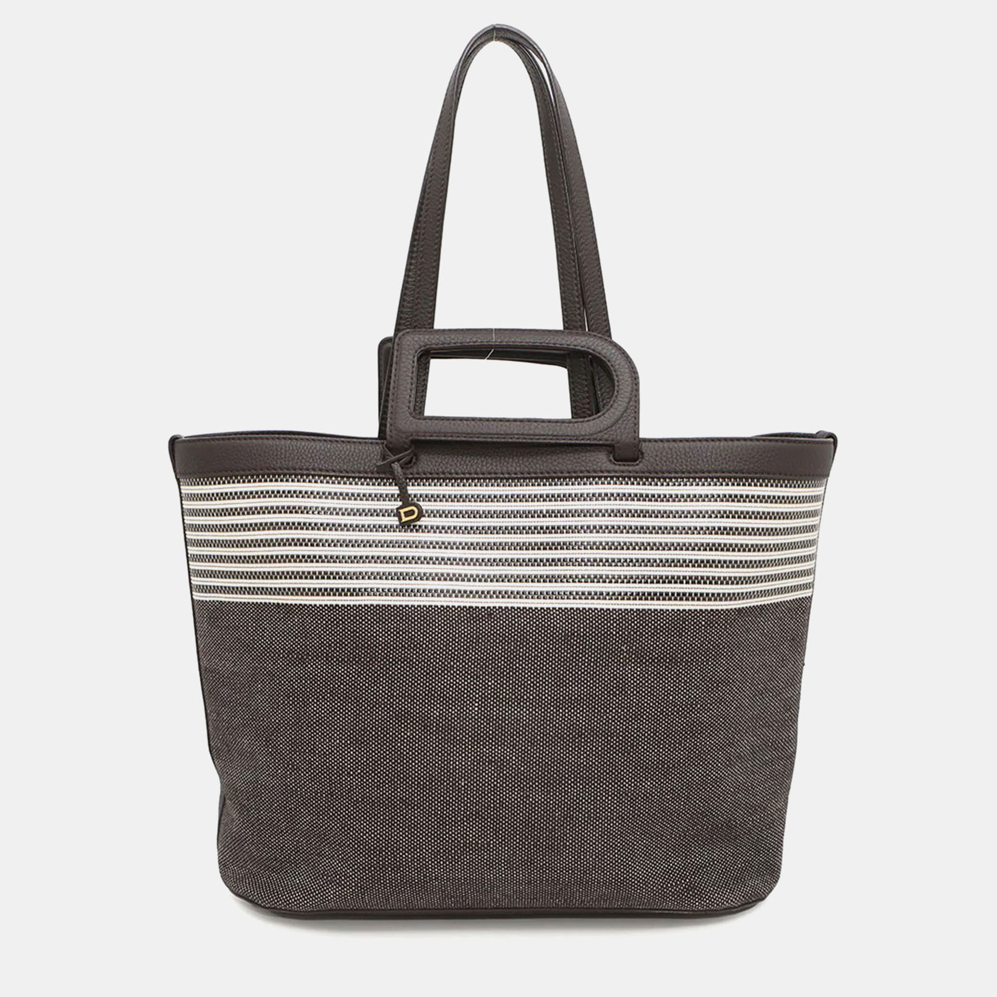 

Delvaux DtoD Tote Bag Brown Canvas Leather Size MM