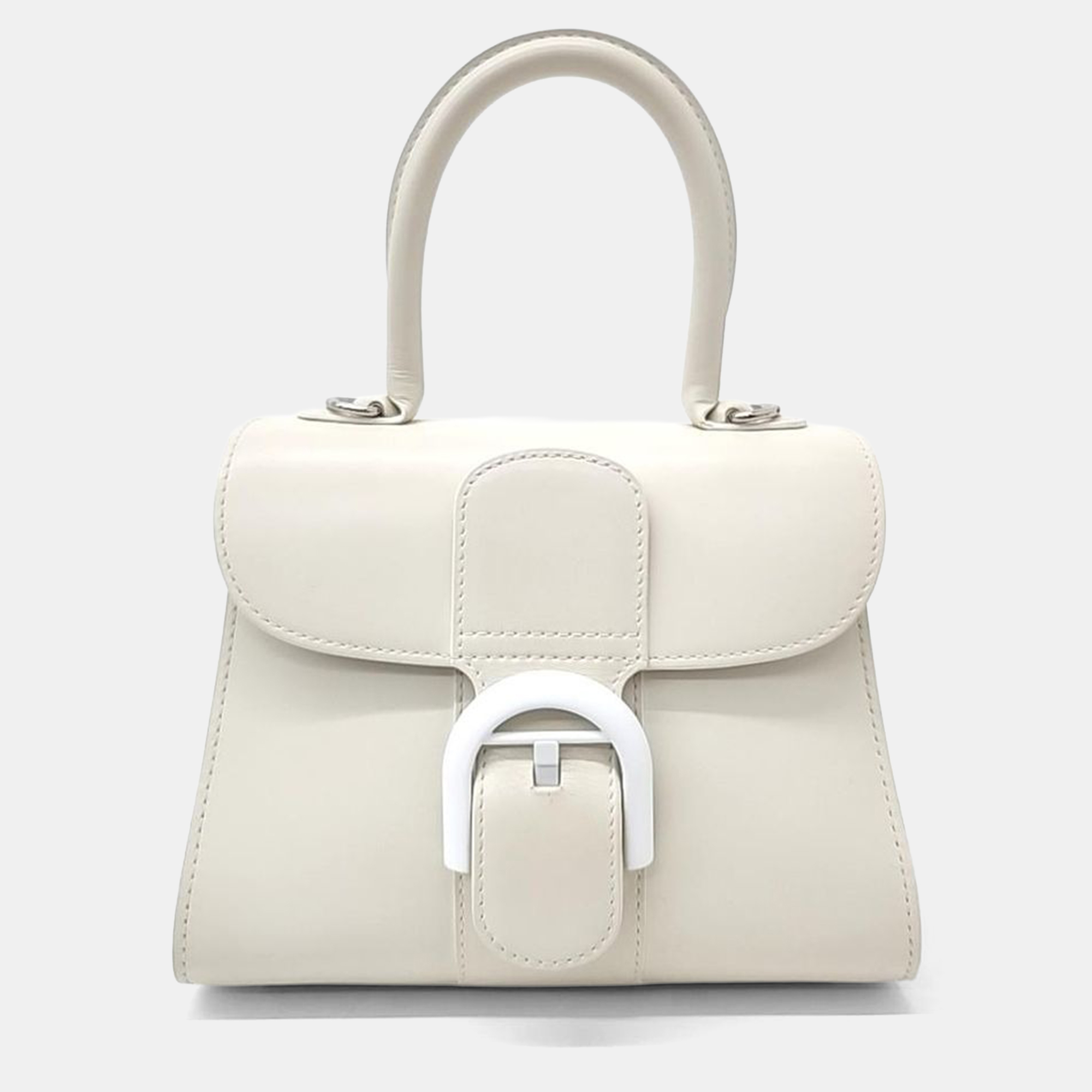 Pre-owned Delvaux White Calf Leather Briand Mini Box