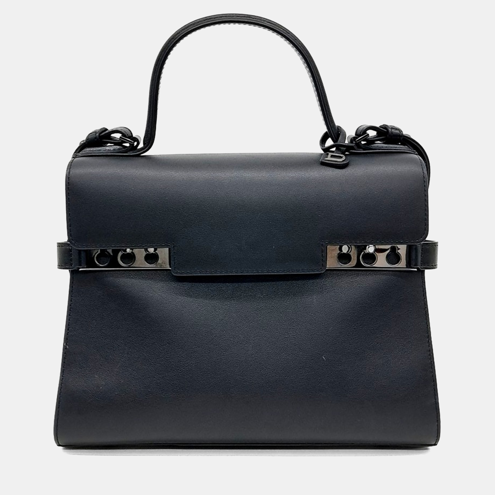 Pre-owned Delvaux Black Leather Tompet Mm