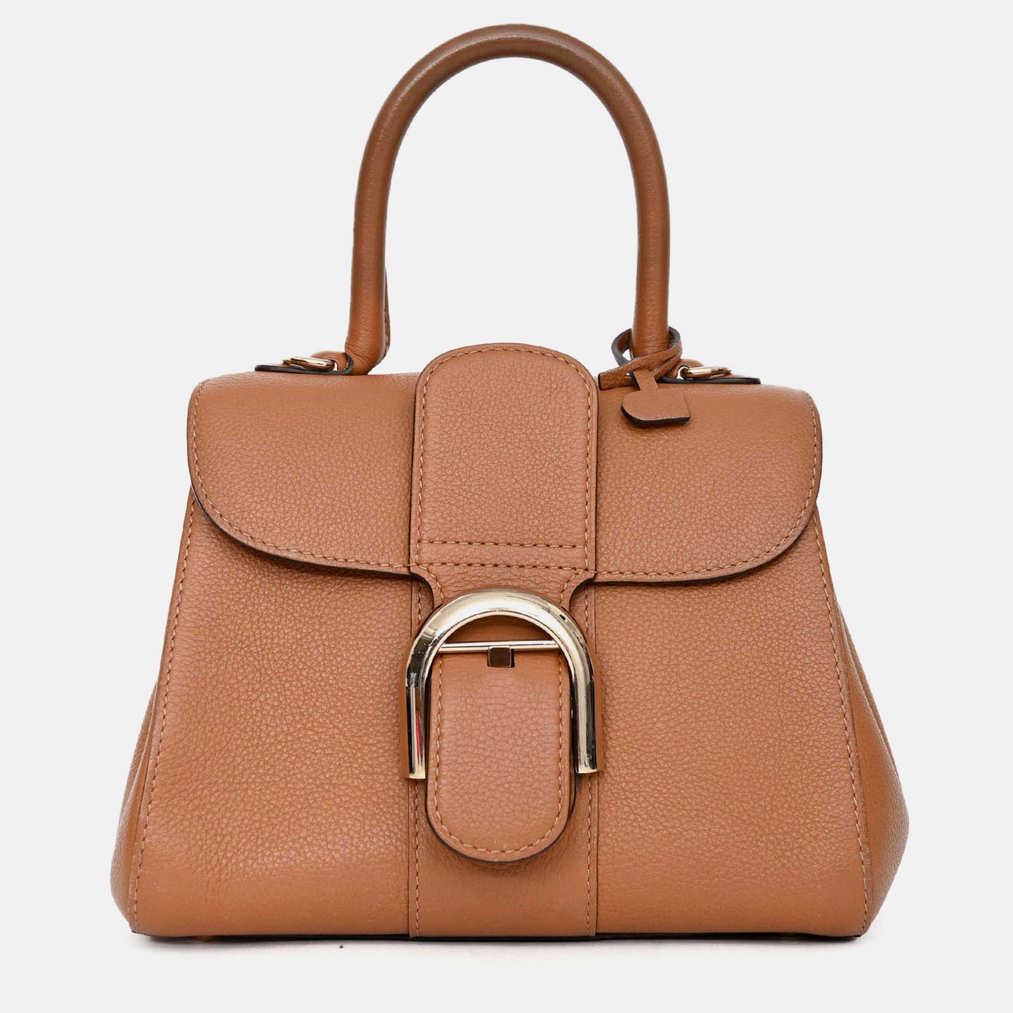 

Delvaux Brown Leather Brillant Mini Bag with Strap