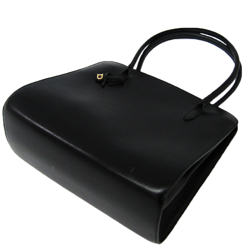 

Delvaux Black Leather Top Handle Bag