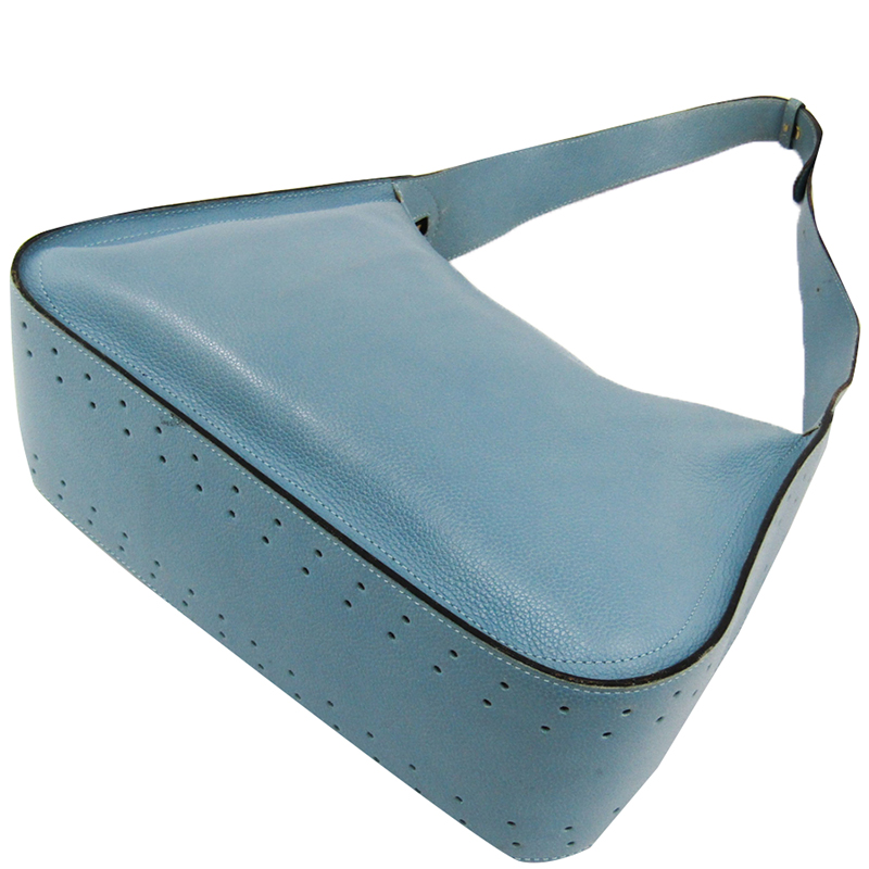 

Delvaux Light Blue Leather Shoulder Bag