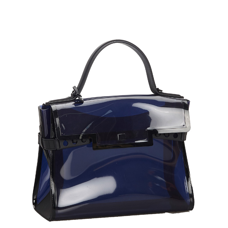 DELVAUX PVC Tempete Dark Night Satchel Blue De Prusse 1263606