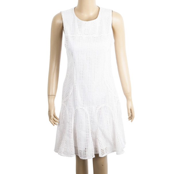

10 Crosby Derek Lam Crochet White Tulip Hem Dress