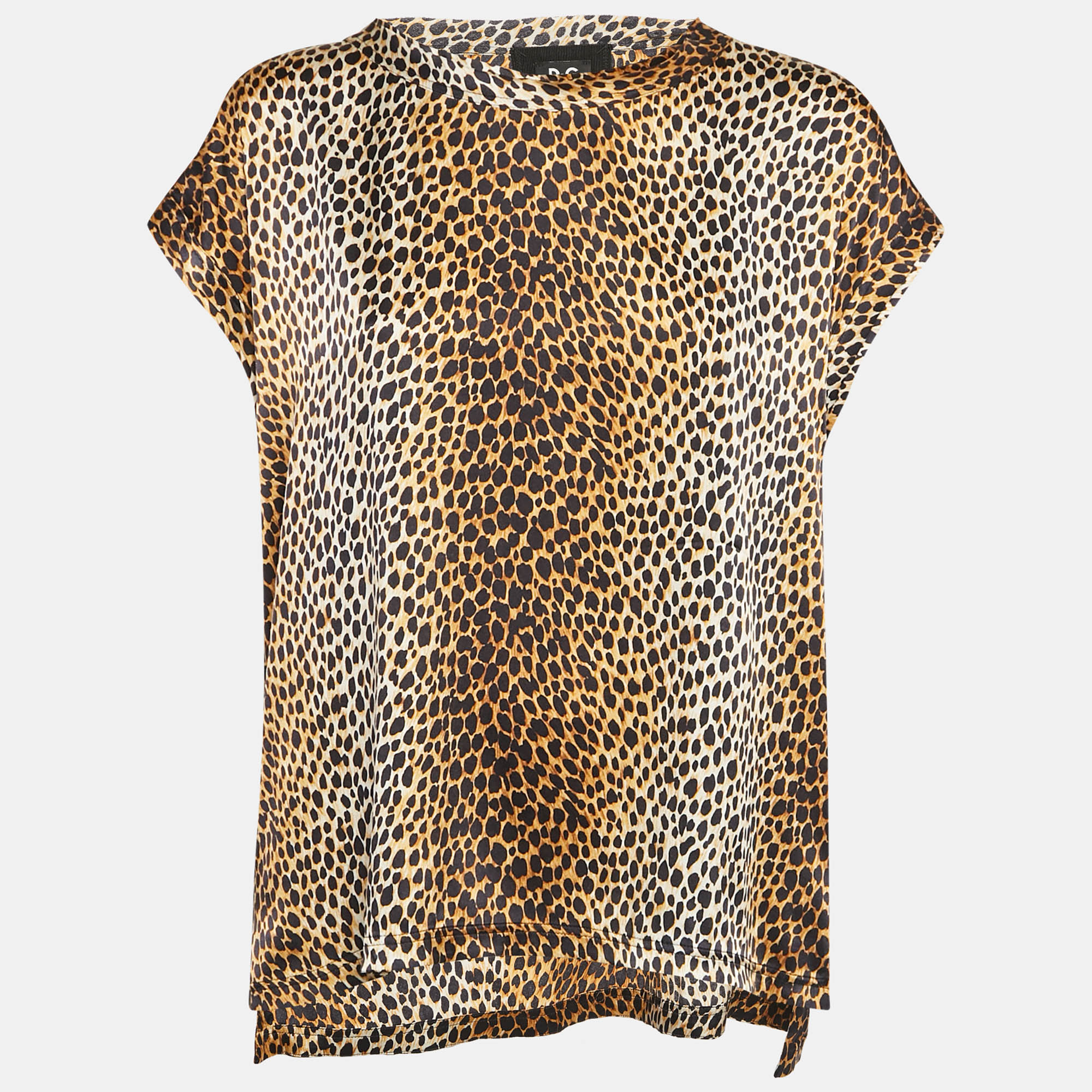 

D&G Brown Animal Print Silk Top L