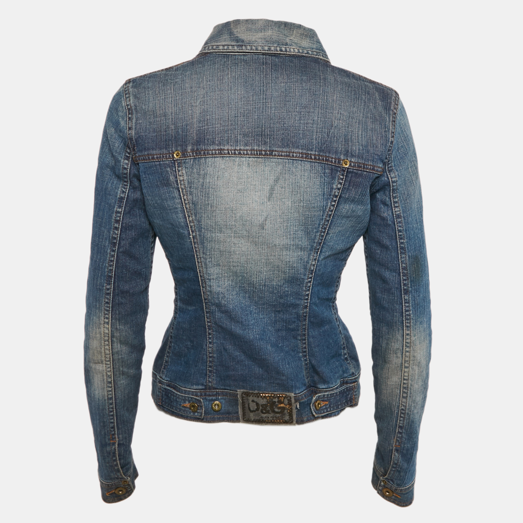 D&G Blue Denim Button Front Jacket S 