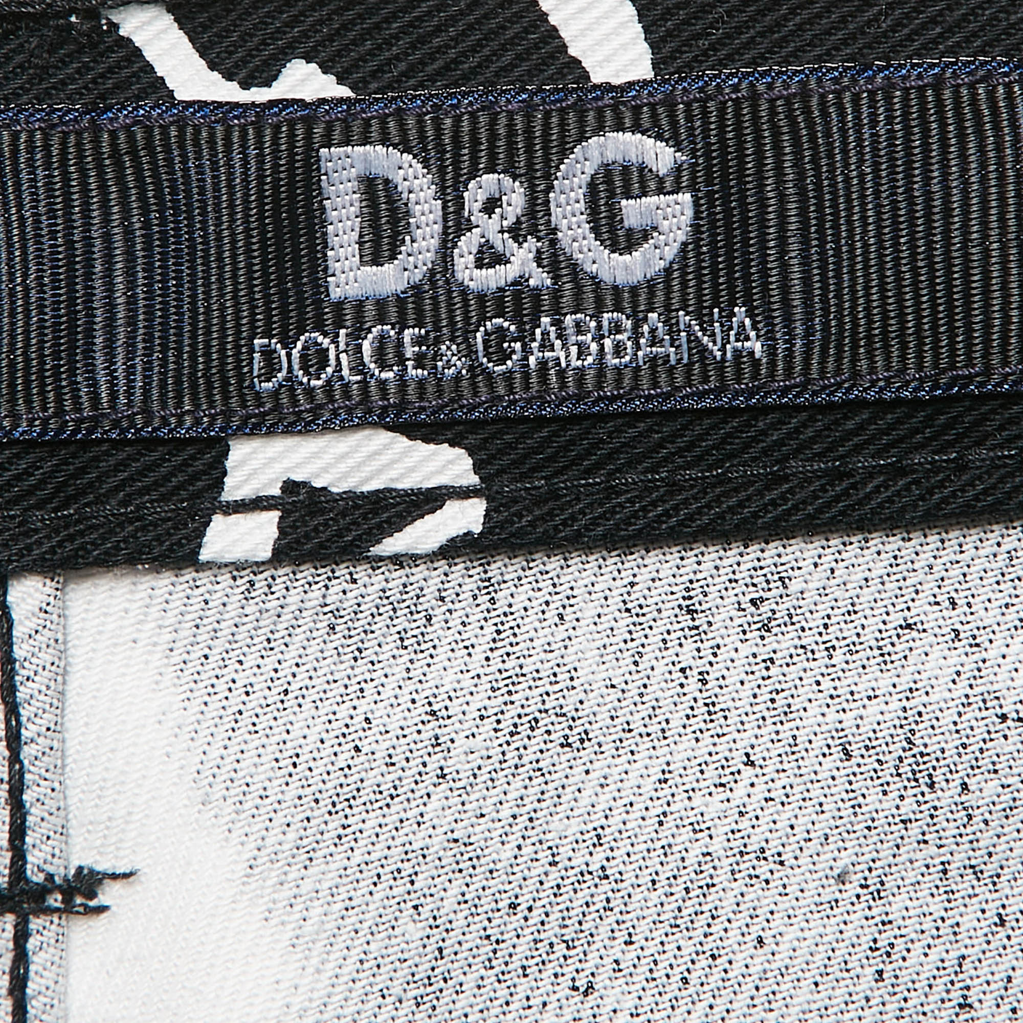 D&G Black Logo Print Denim Flared Jeans M Waist 28