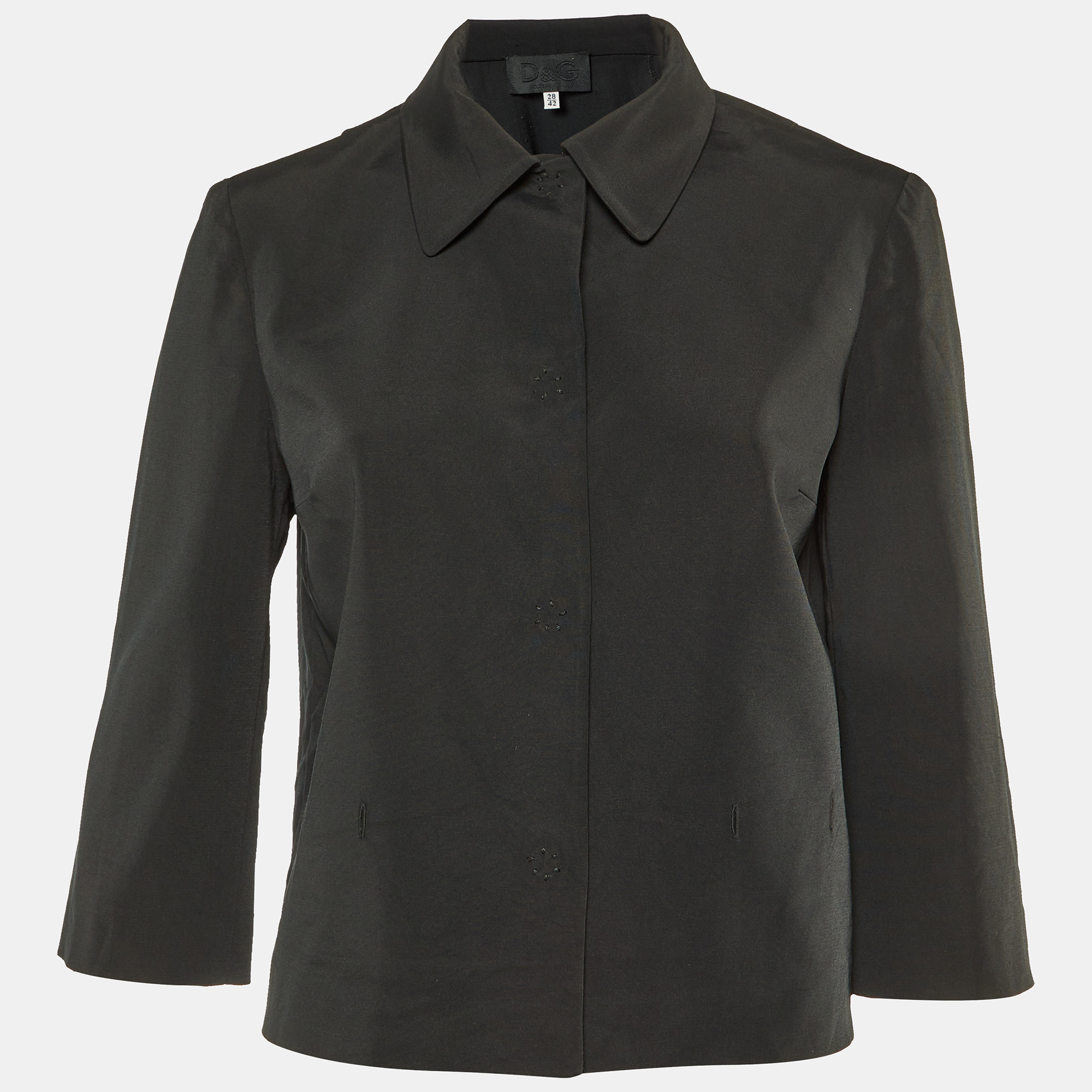 D&G Black Crepe Light Weight Shirt Jacket M