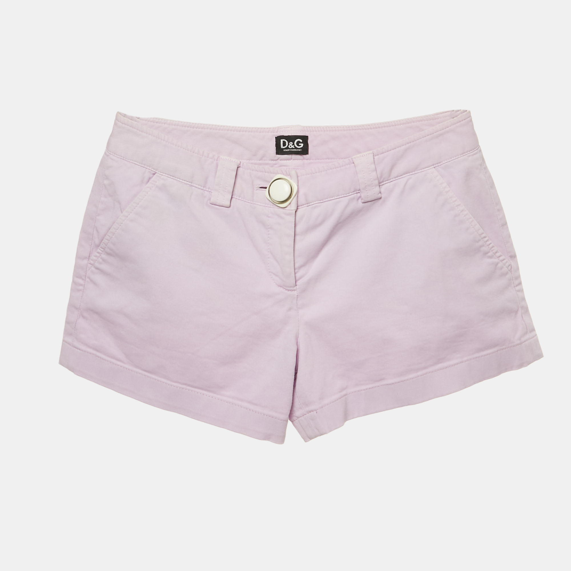 Pre-owned D & G Purple Cotton Shorts Xs Waist 26" In Pink