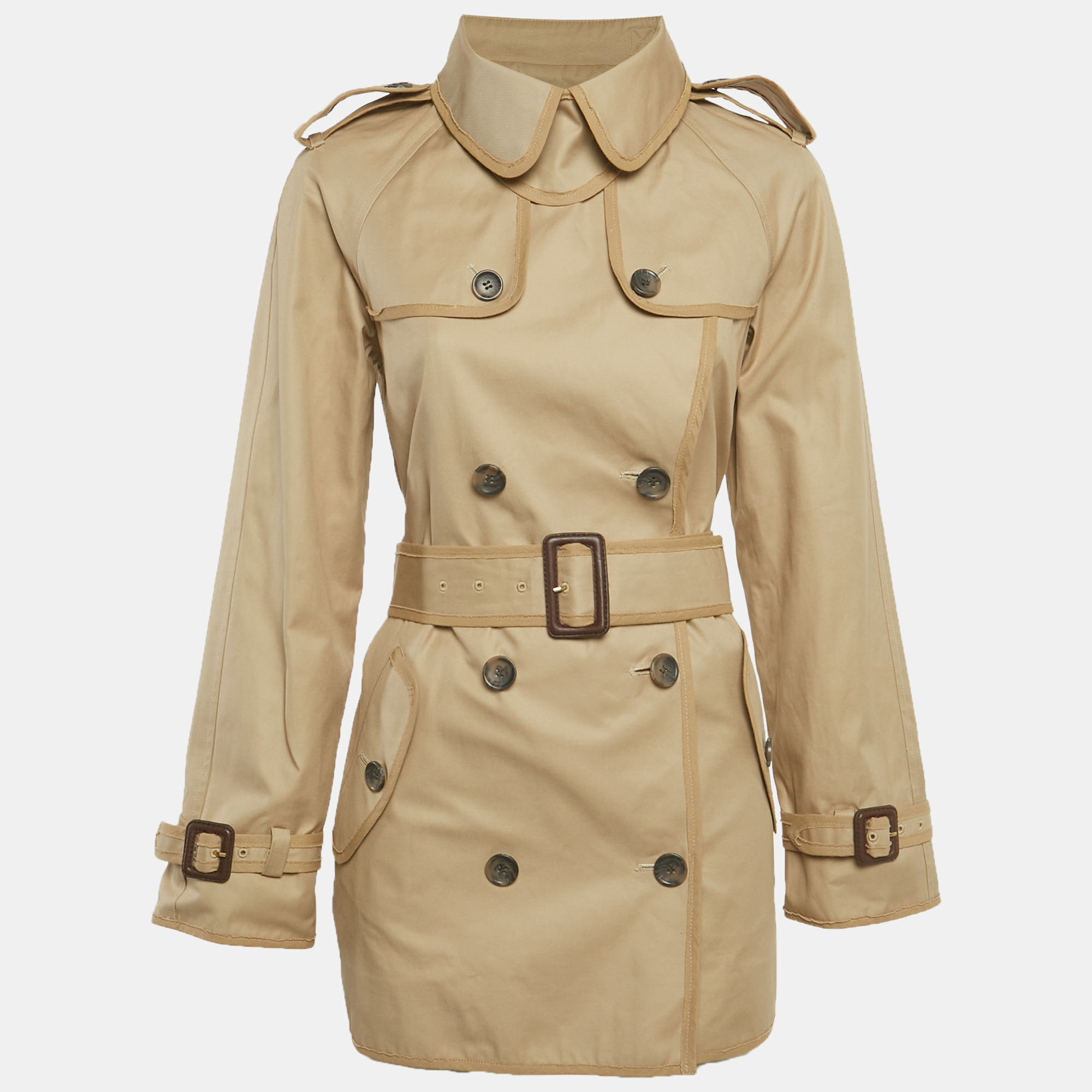 

D&G Beige Gabardine Belted Short Coat S