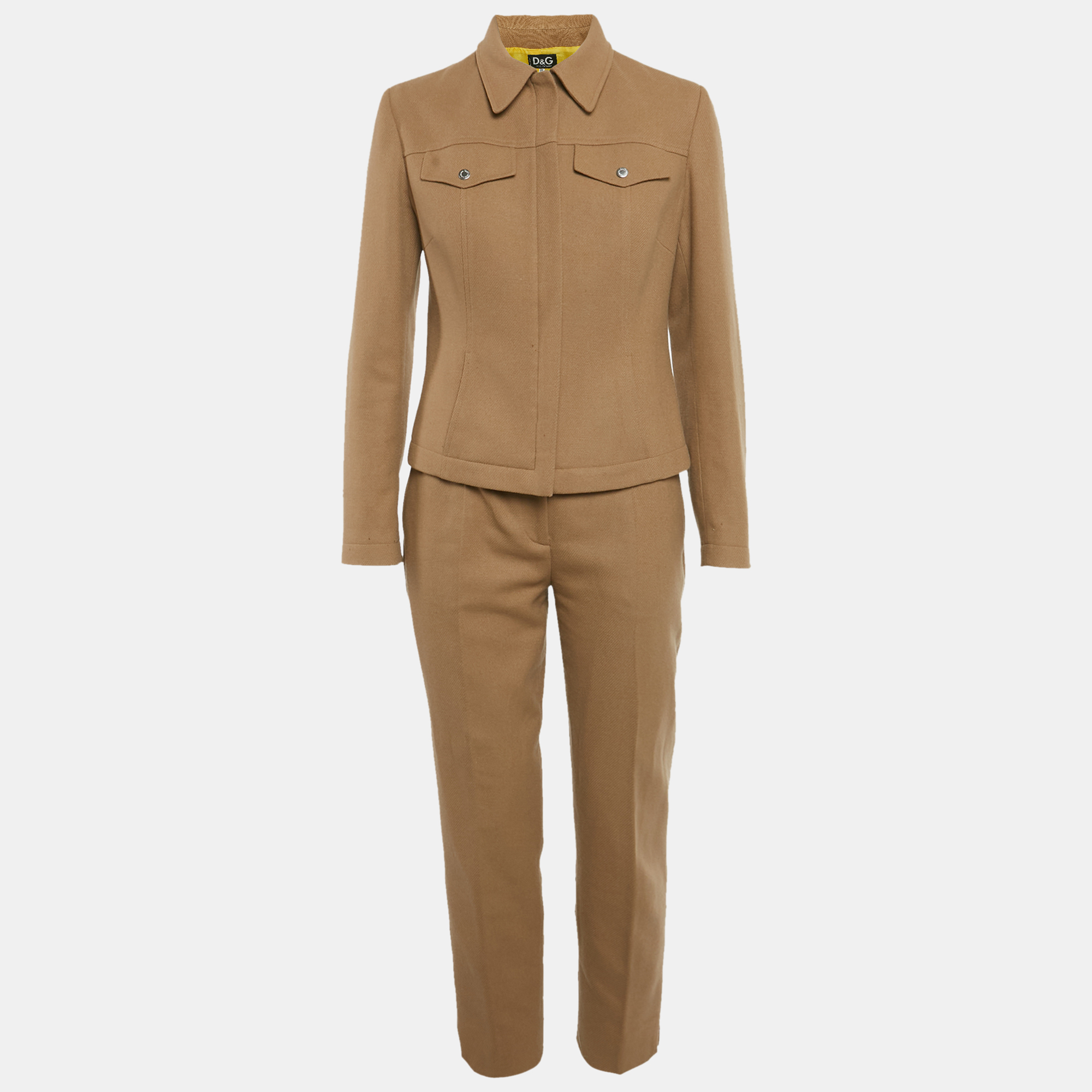 

D&G Brown Wool Blend Jacket and Pants Set M