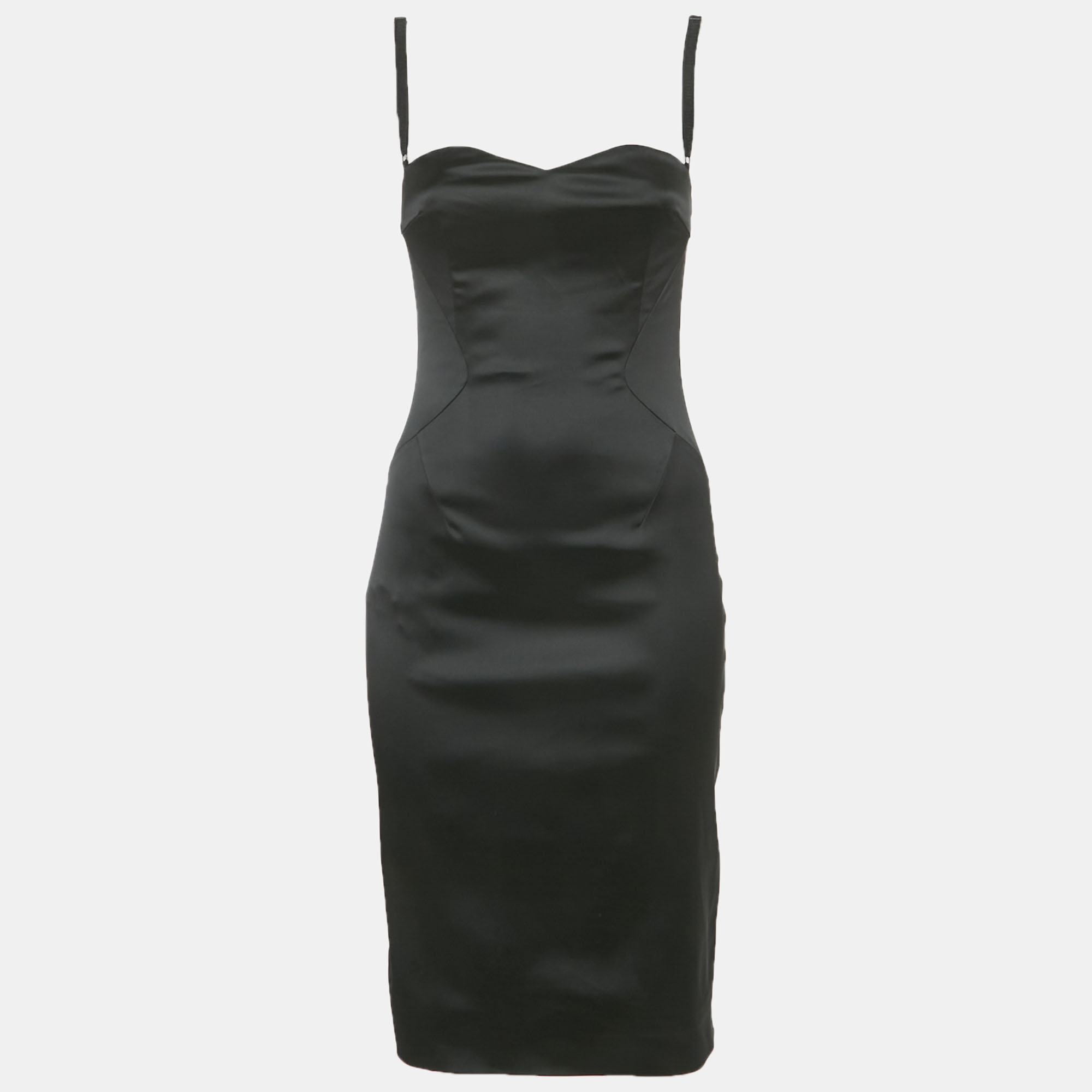 

D&G Black Satin Strappy Sheath Dress S