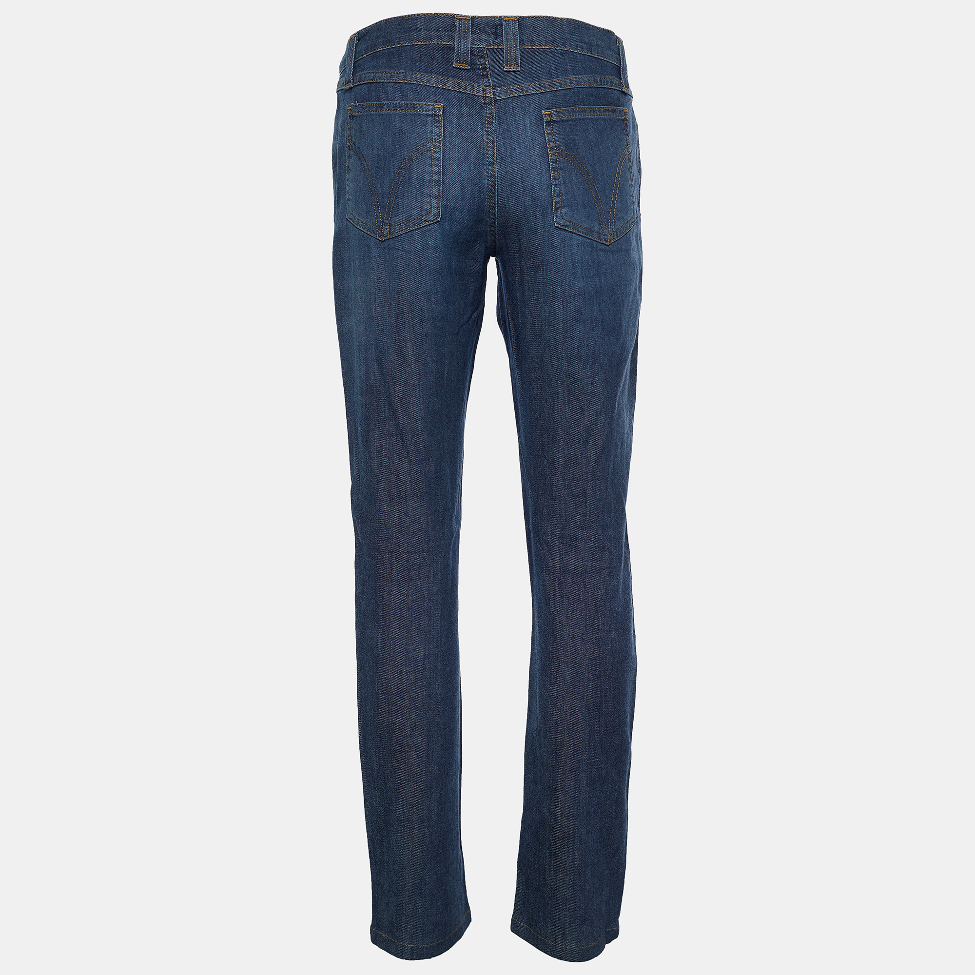 

D&G Vintage Indigo Denim Straight Fit Jeans, Blue