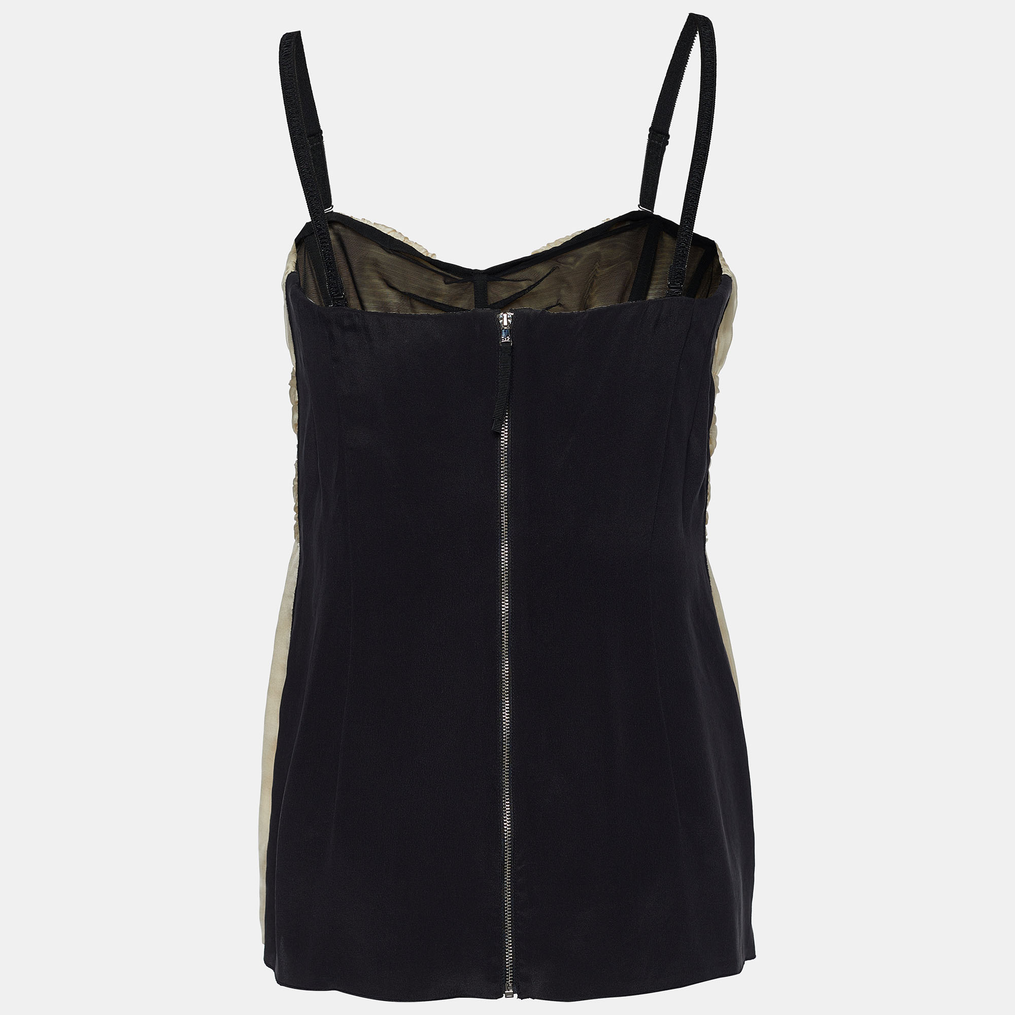 

D&G Cream Silk Pleated Cami Top