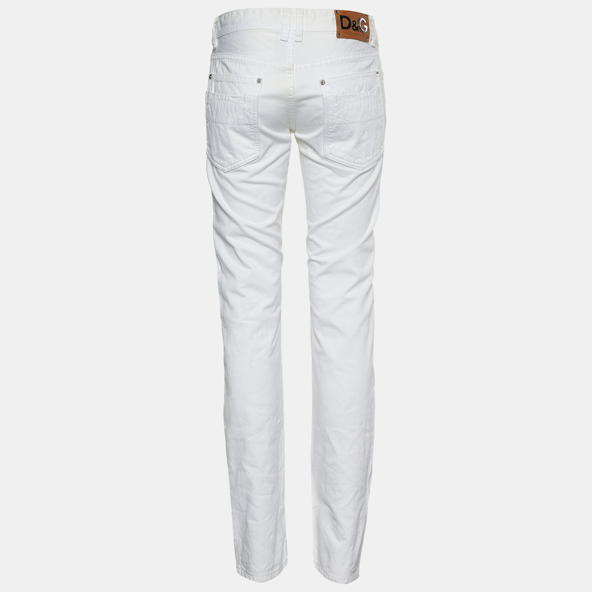 

D&G White Denim Audacious Tapered Jeans Waist: 32"
