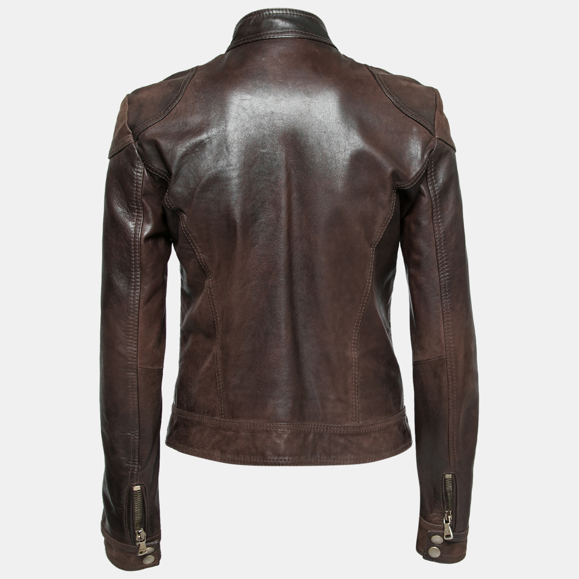 

D&G Brown Leather Long Sleeve Jacket