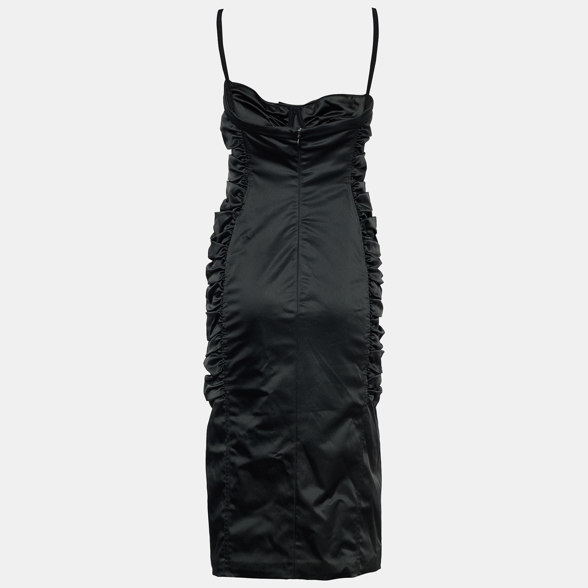 

D&G Black Satin Ruched Sleeveless Bustier Dress