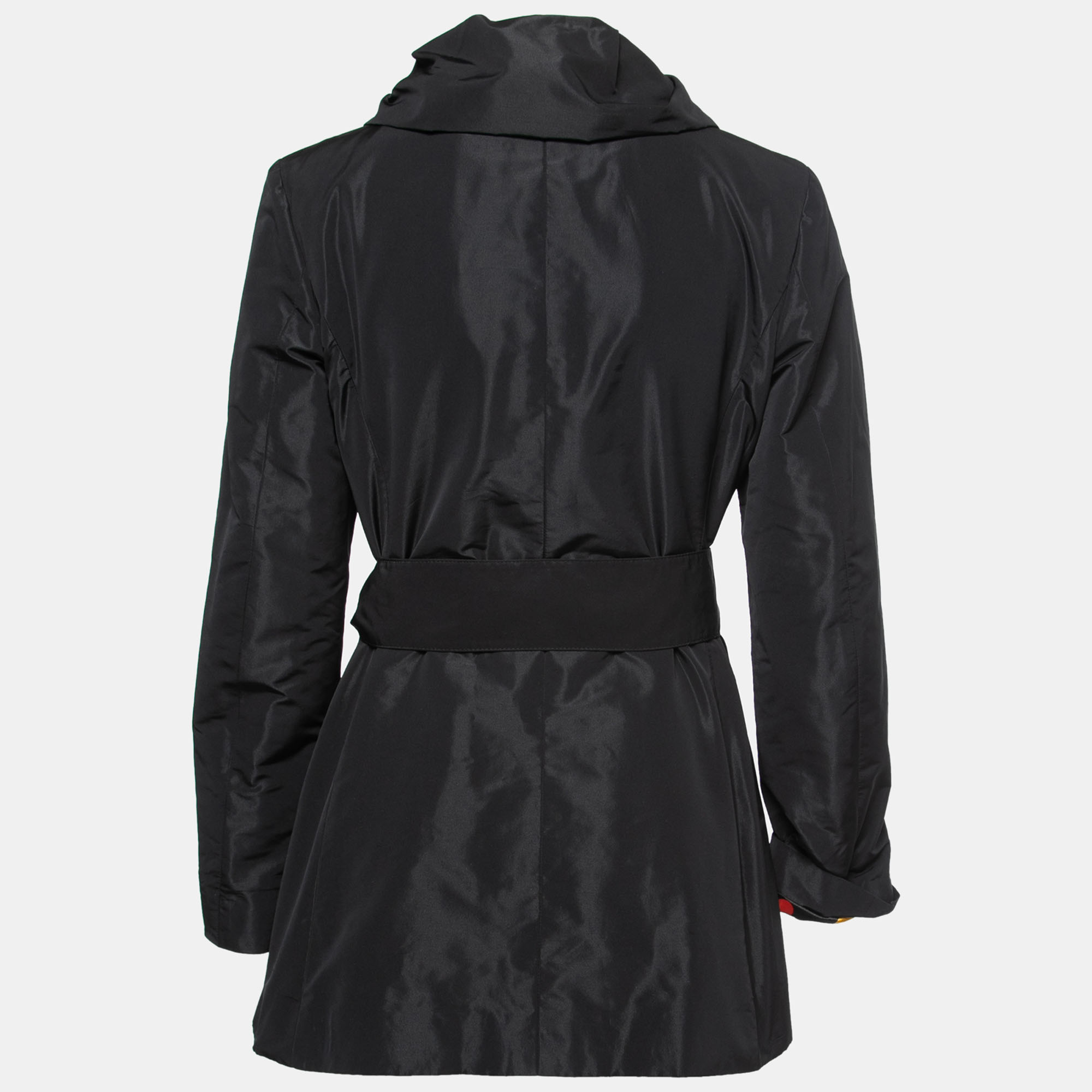 

D&G by Dolce & Gabbana Black Synthetic Ruffled Belted Jacket