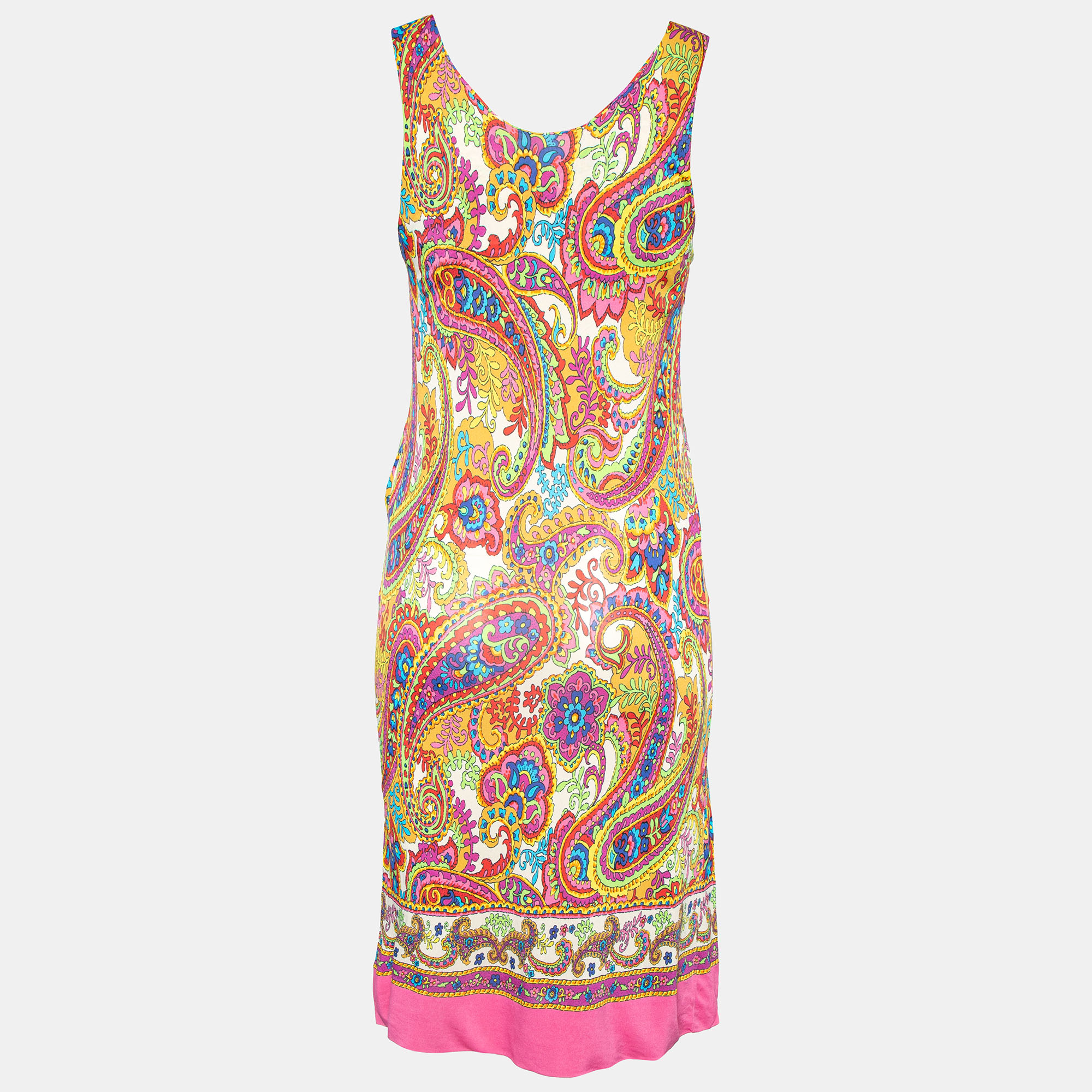 

D&G Multicolor Printed Jersey Sleeveless Shift Dress