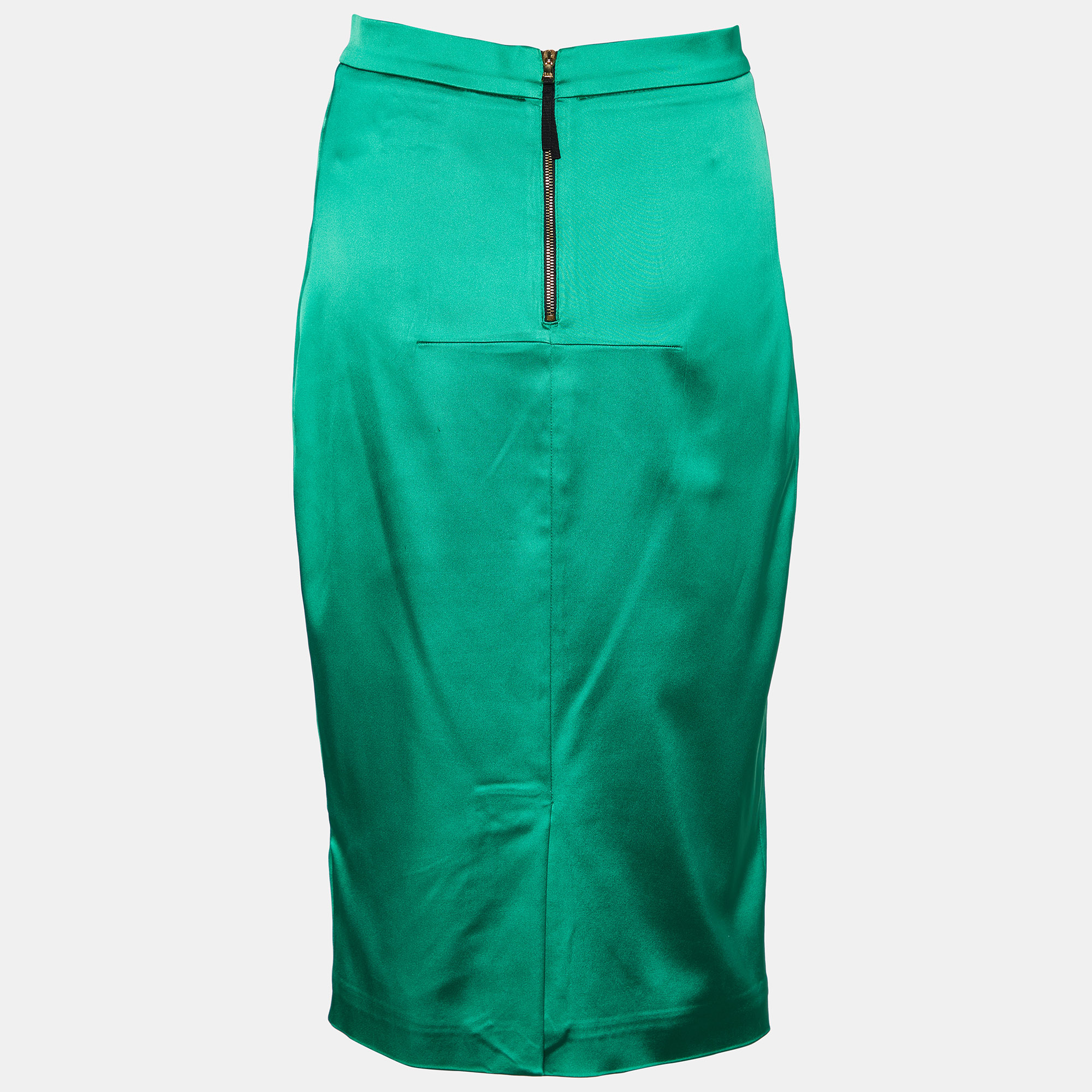 

D&G Green Satin Pencil Skirt