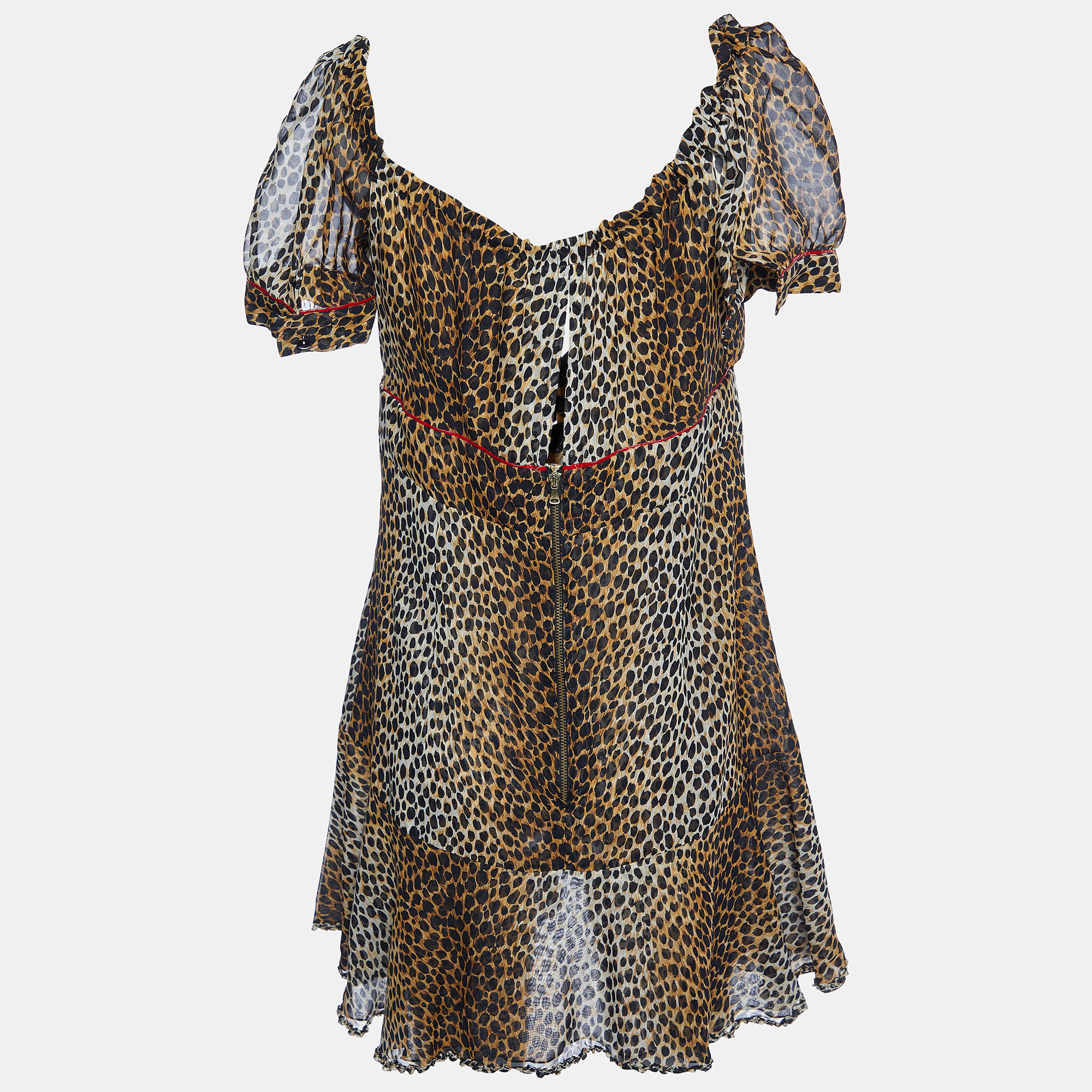 

D&G Brown Animal Printed Silk Mini Dress