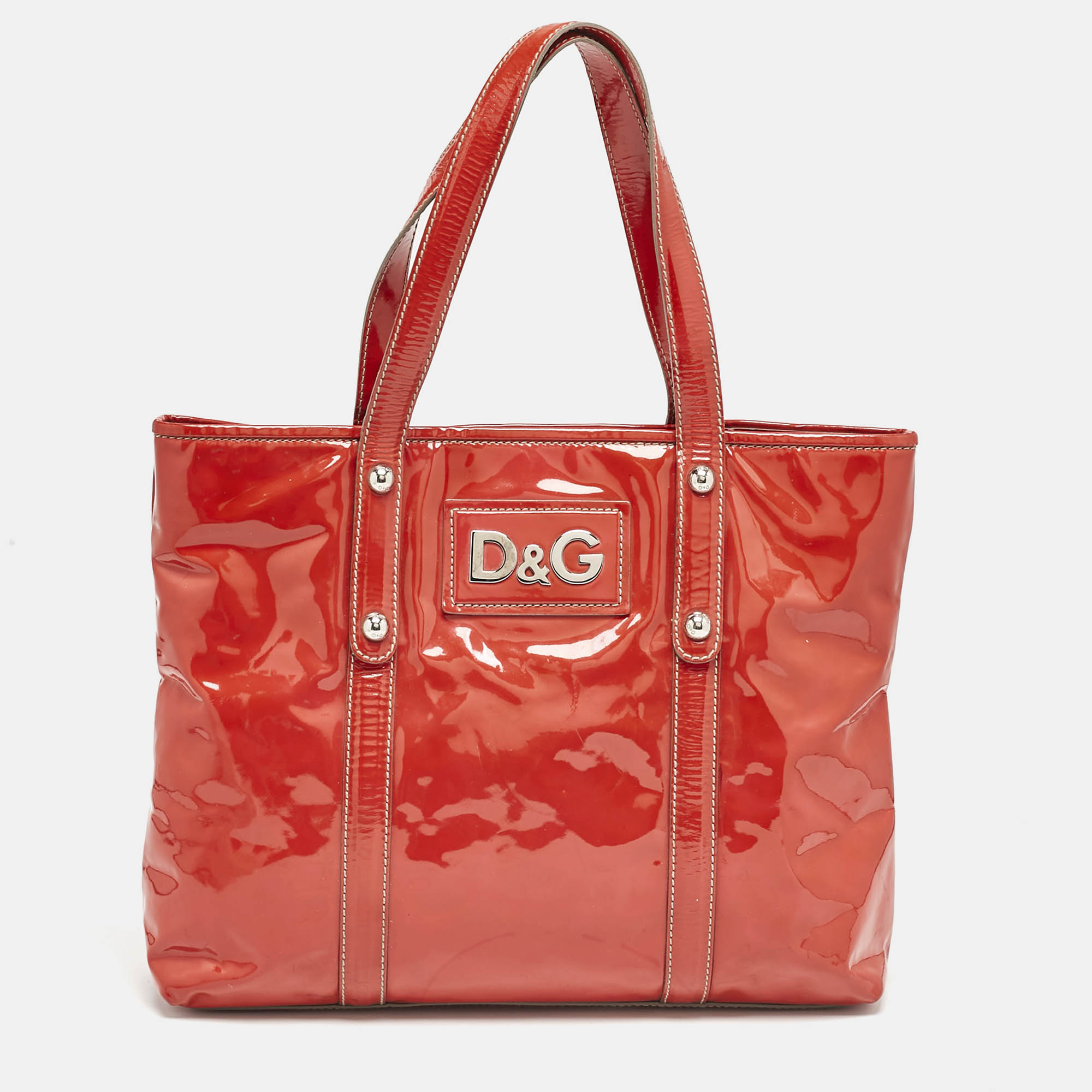 

D&G Red Patent Leather Estelle Tote