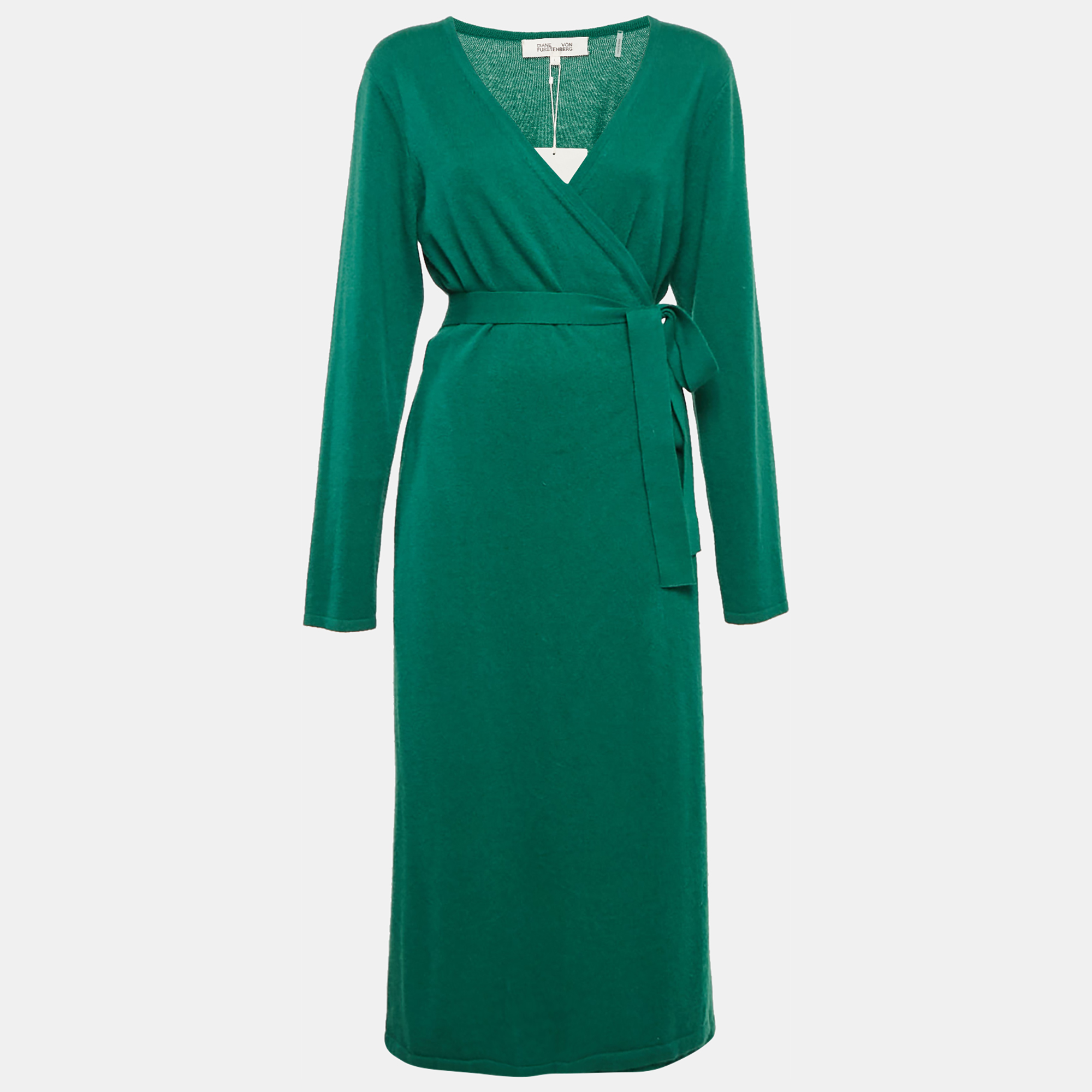 

Diane Von Furstenberg Fall Green Wool Blend Astrid Dress L