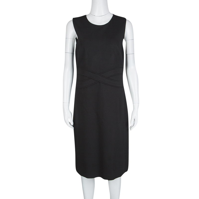 

Diane Von Furstenberg Black Jersey Evita Sleeveless Shift Dress
