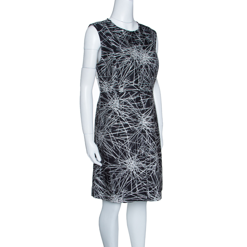 

Diane Von Furstenberg Monochrome Abstract Printed Jersey Sleeveless Madyson Dress, Black