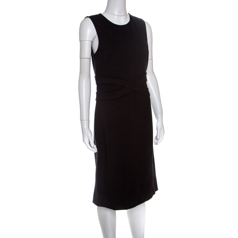 

Diane Von Furstenberg Black Jersey Evita Sleeveless Shift Dress
