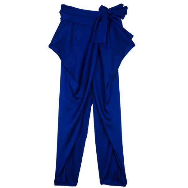 Pre Owned Diane Von Furstenberg Royal Blue Sarong Pants S
