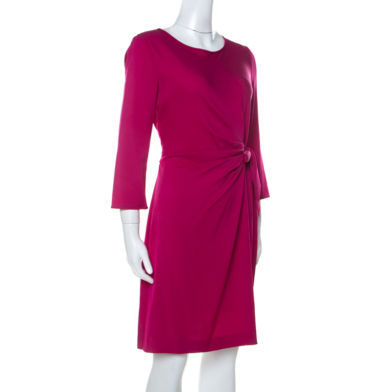 

Diane von Furstenberg Fuchsia Silk Blend Long Sleeve Zoe Dress, Pink