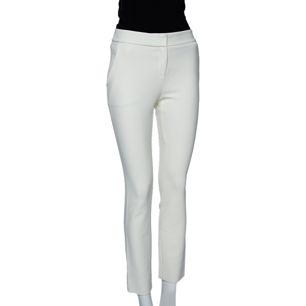 

Diane von Furstenberg Off White Stretch Knit Genesis Pants