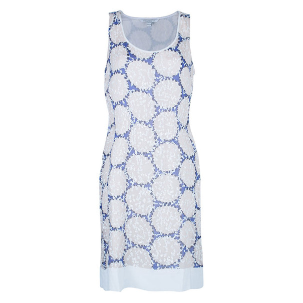 Pre Owned Diane Von Furstenberg Desta Dot Print Sequin Embellished Dress S