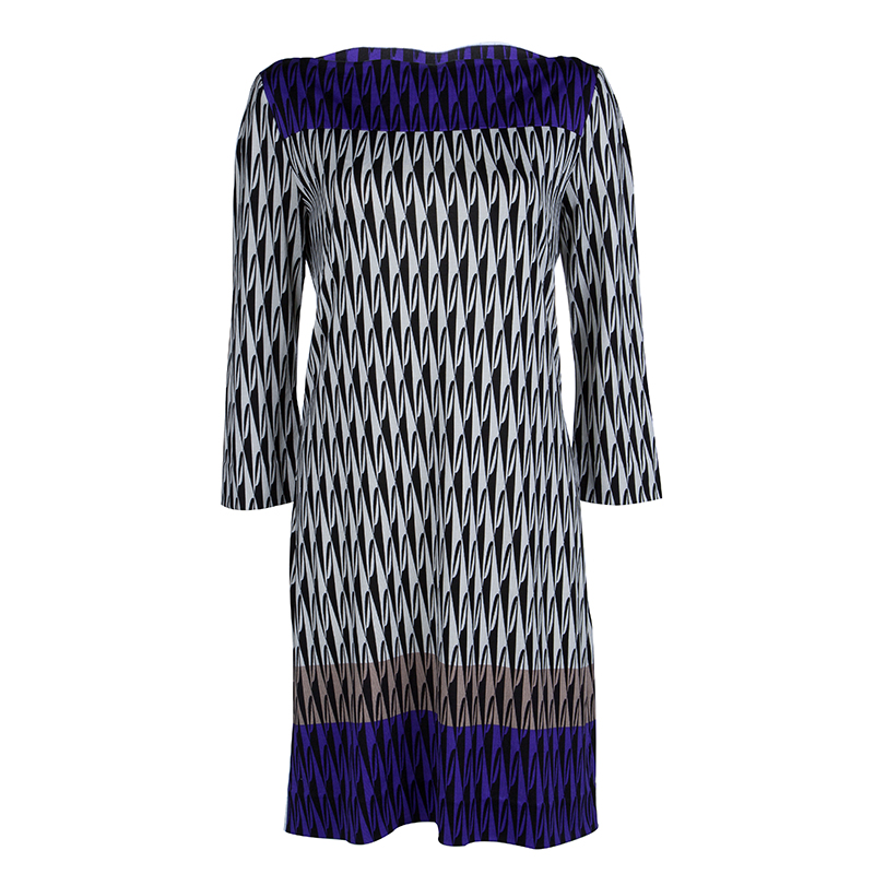Diane Von Furstenberg Multicolor Printed Silk Jersey Ruri Dress L