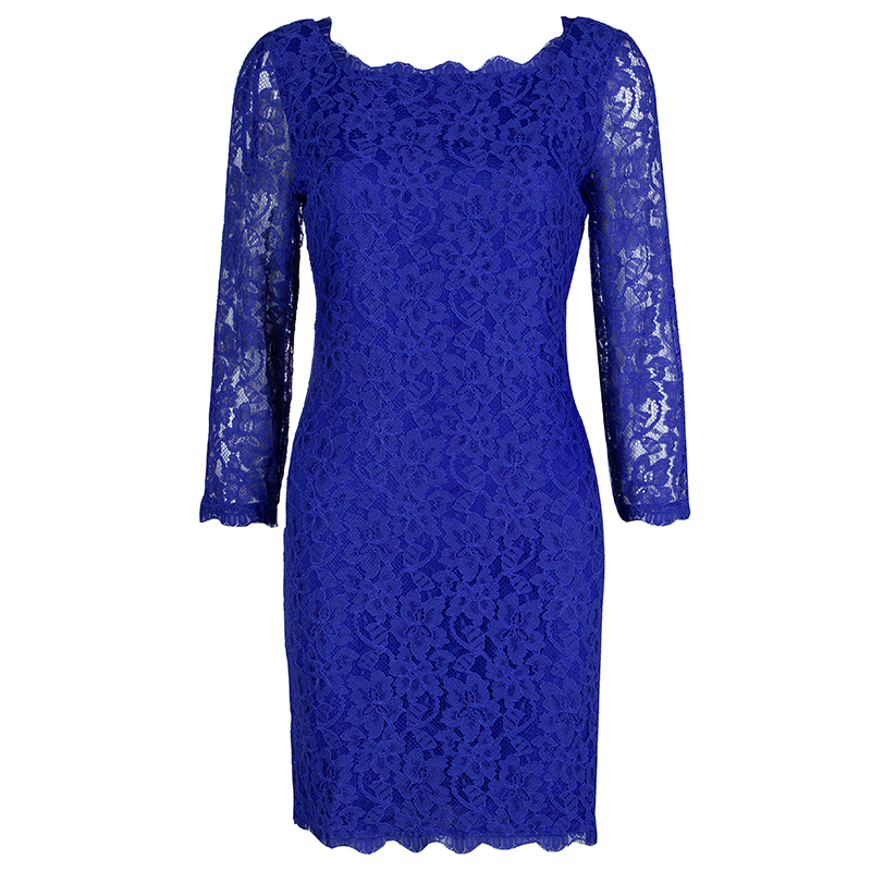 Diane Von Furstenberg Cobalt Blue Zarita Lace Dress M