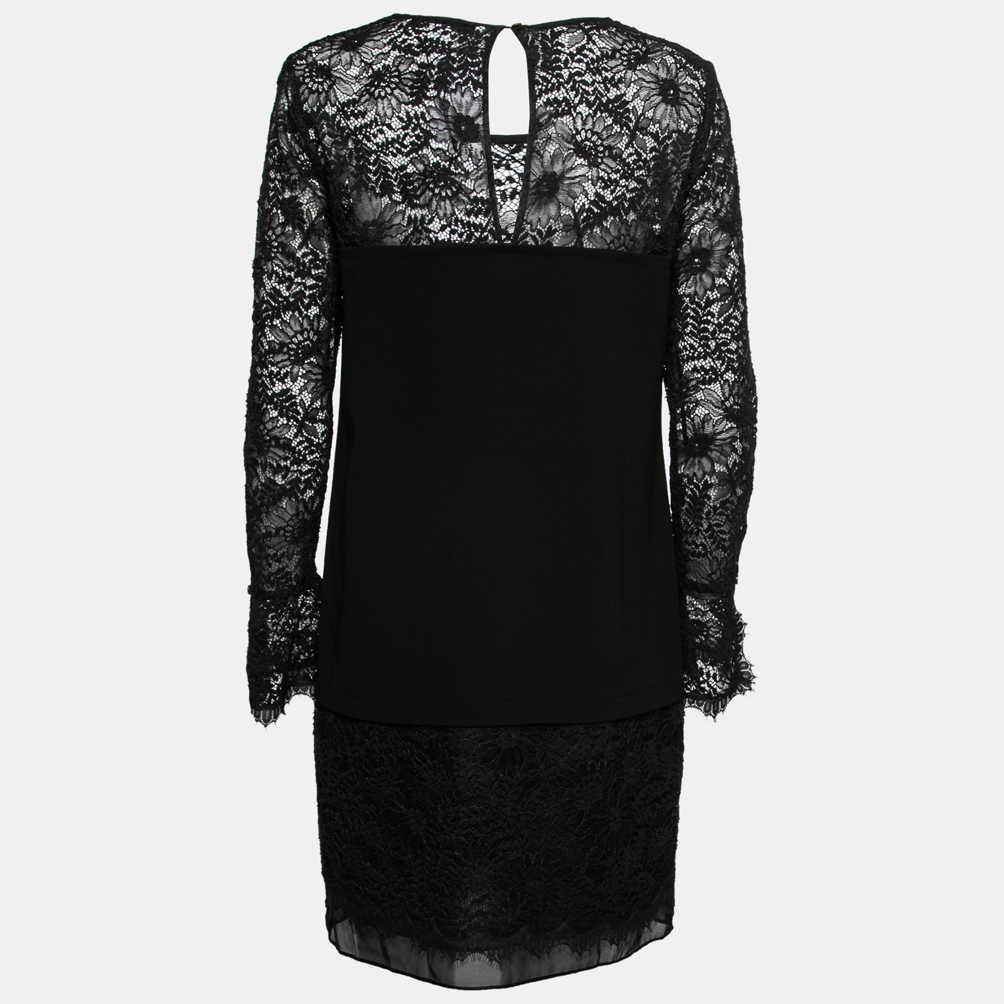 

Diane Von Furstenberg Black Lace Trim Lavana Midi Dress