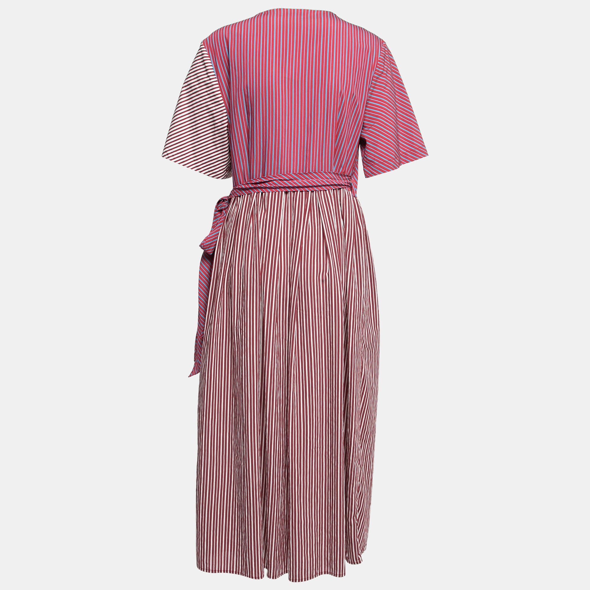 

Diane Von Furstenberg Burgundy Striped Cotton Wrap Dress