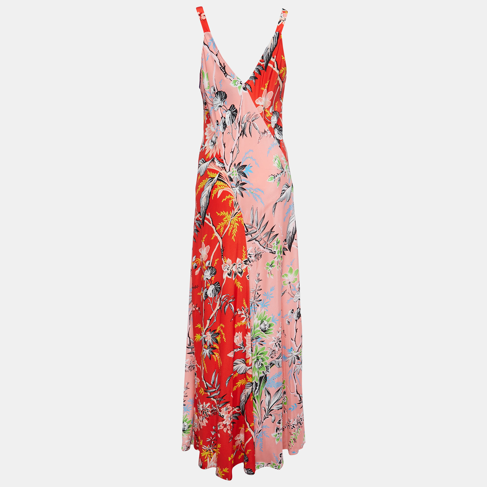 

Diane Von Furstenberg Multicolor Floral Printed Silk Sleeveless Maxi Dress