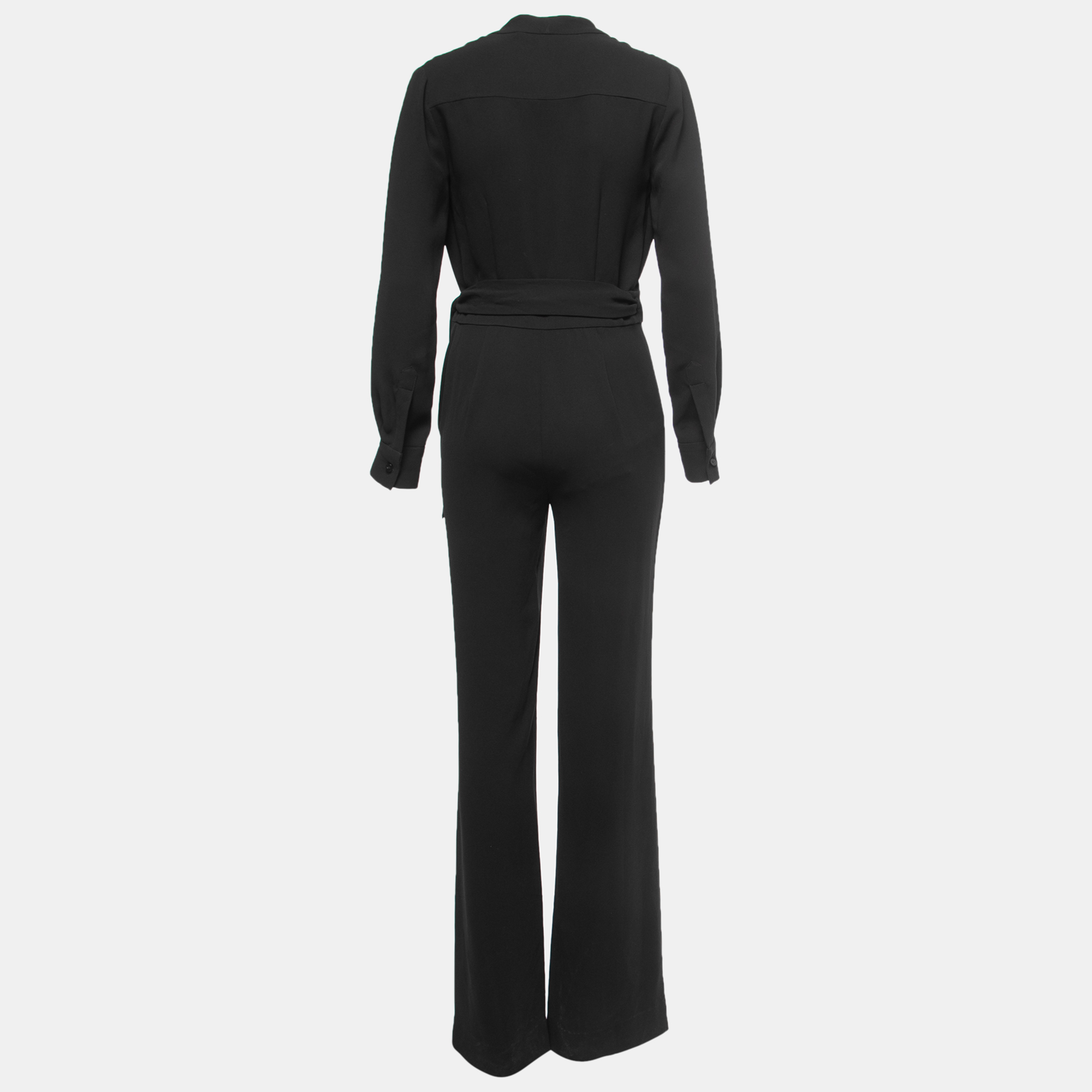 

Diane Von Furstenberg Black Crepe Wrap Jumpsuit