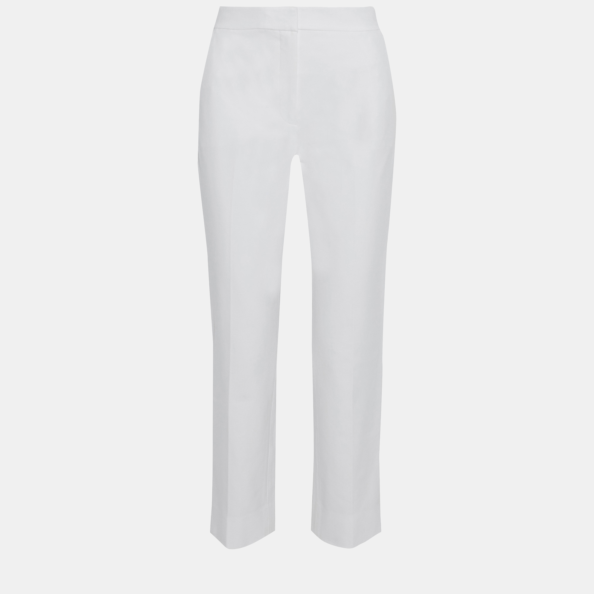 Pre-owned Diane Von Furstenberg White Stretch Pants L (us 8)
