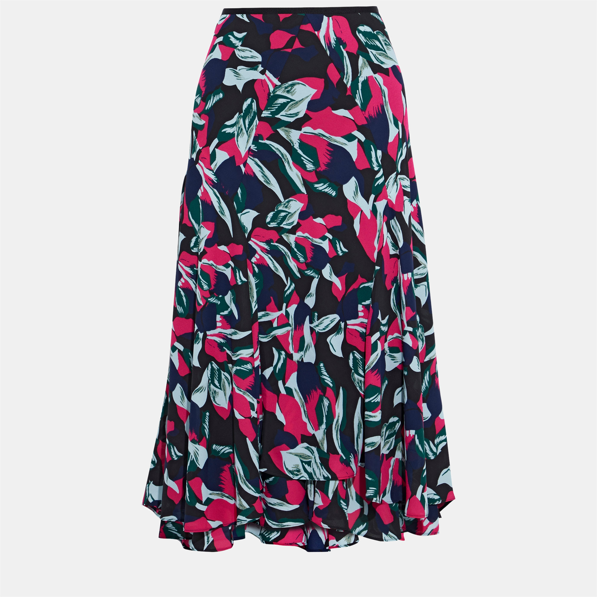 Pre-owned Diane Von Furstenberg Polyester Midi Skirts L In Multicolor