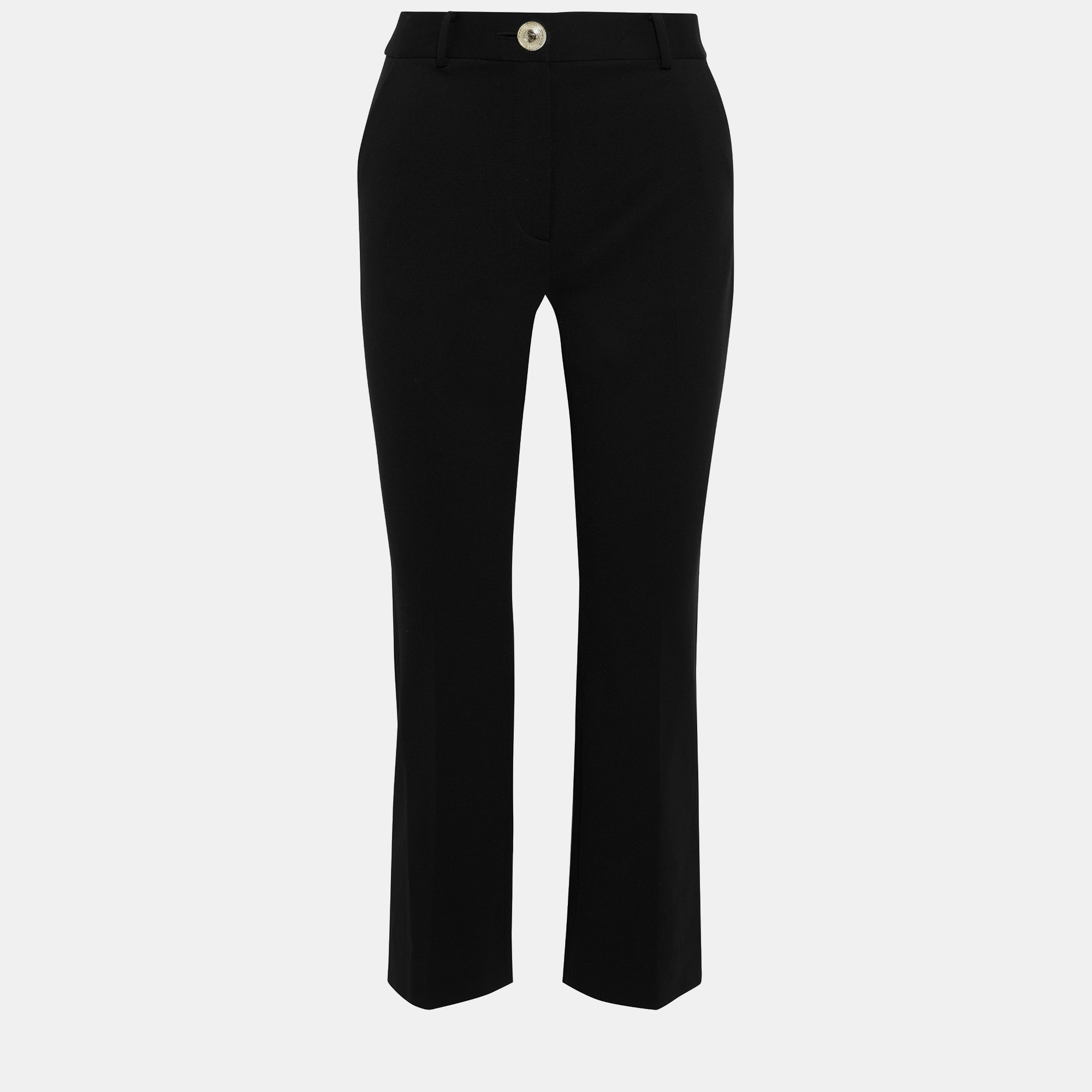 

Diane Von Furstenberg Black Crepe Straight-Leg Pants  (US 8