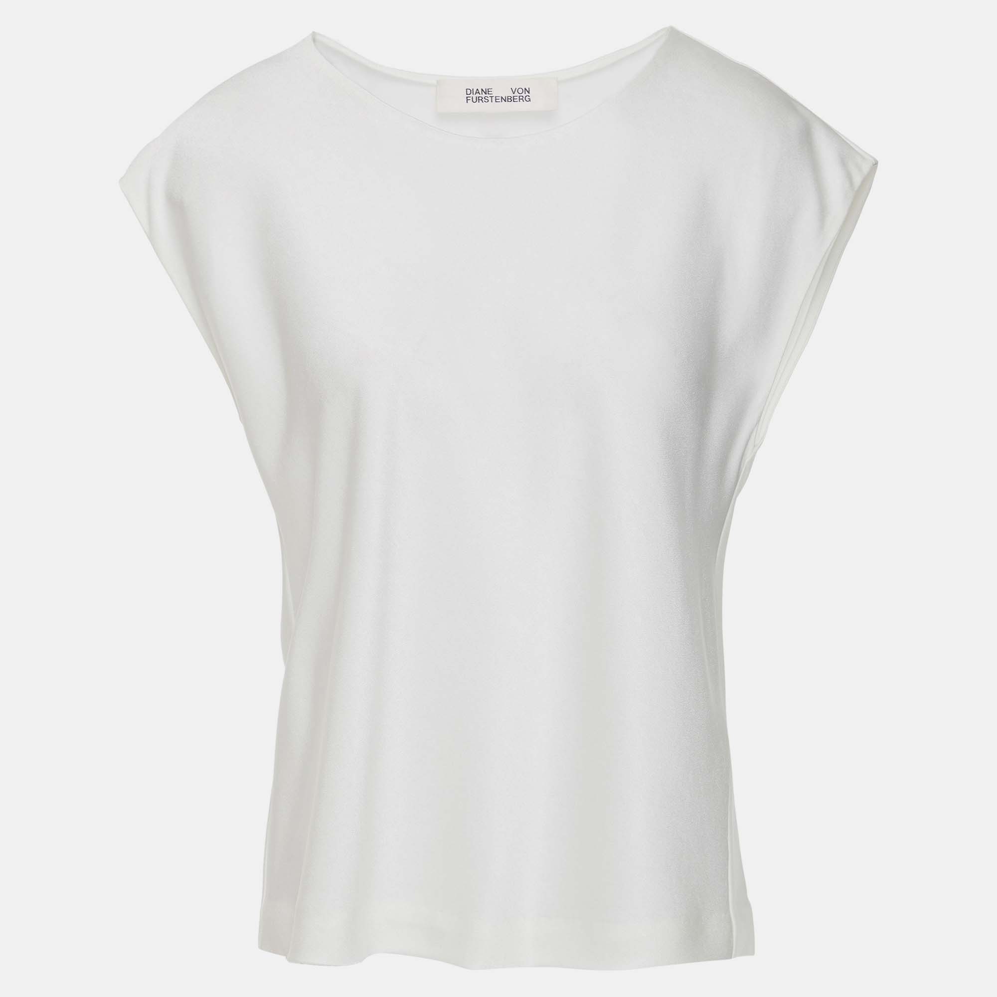 

Diane Von Furstenberg Triacetate Sleeveless Top, White