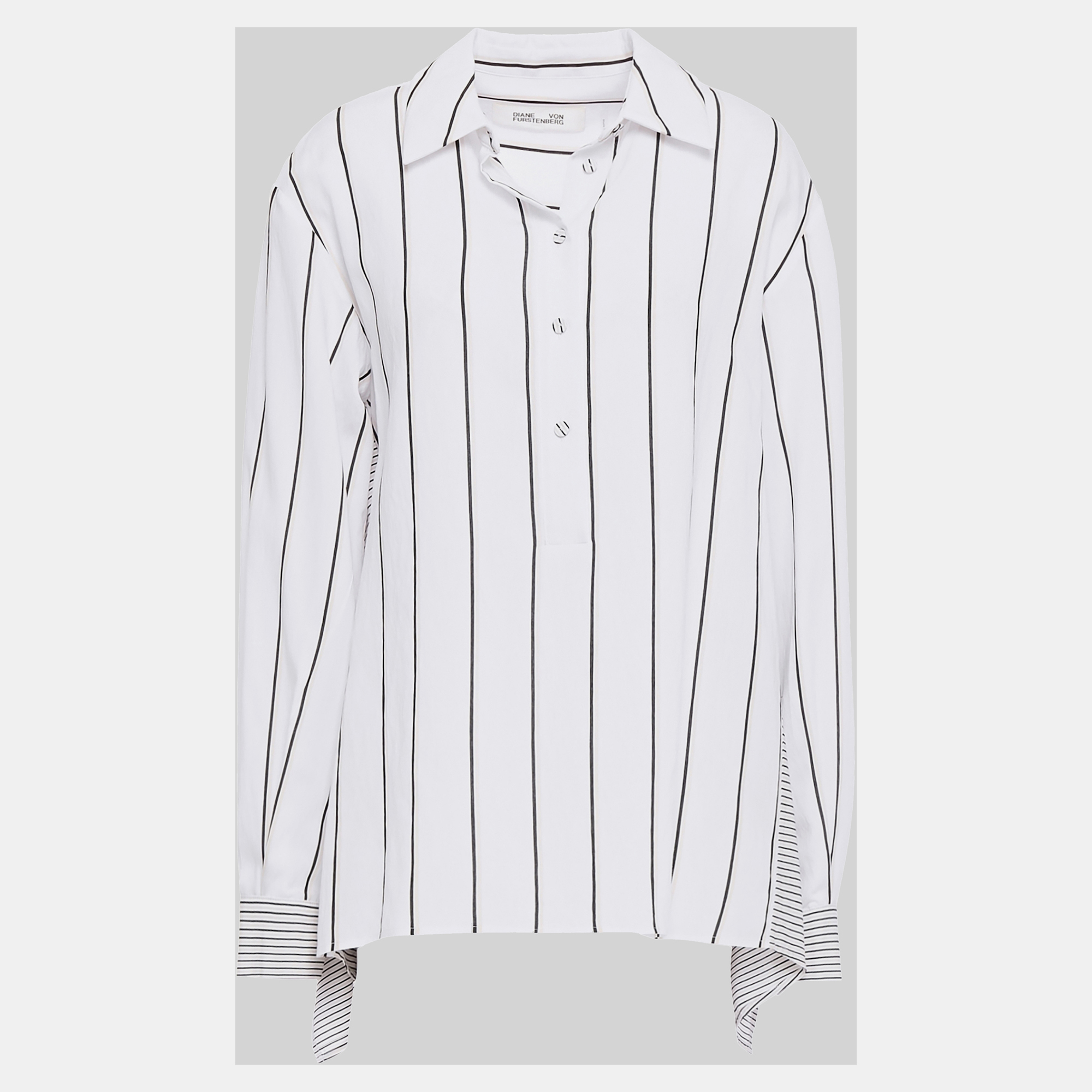 Pre-owned Diane Von Furstenberg Viscose Long Sleeved Shirt M In White