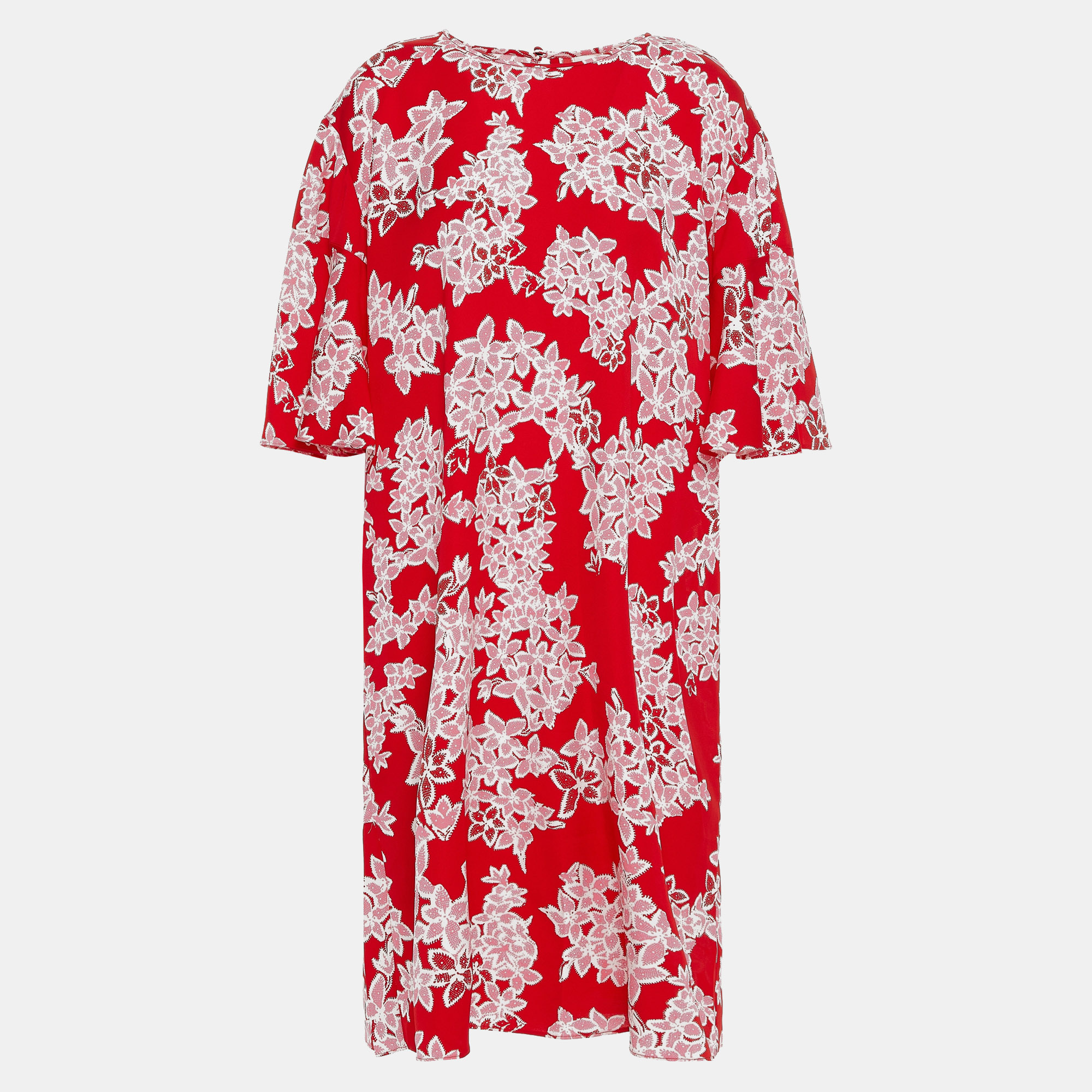 Pre-owned Diane Von Furstenberg Viscose Knee Length Dress L In Red