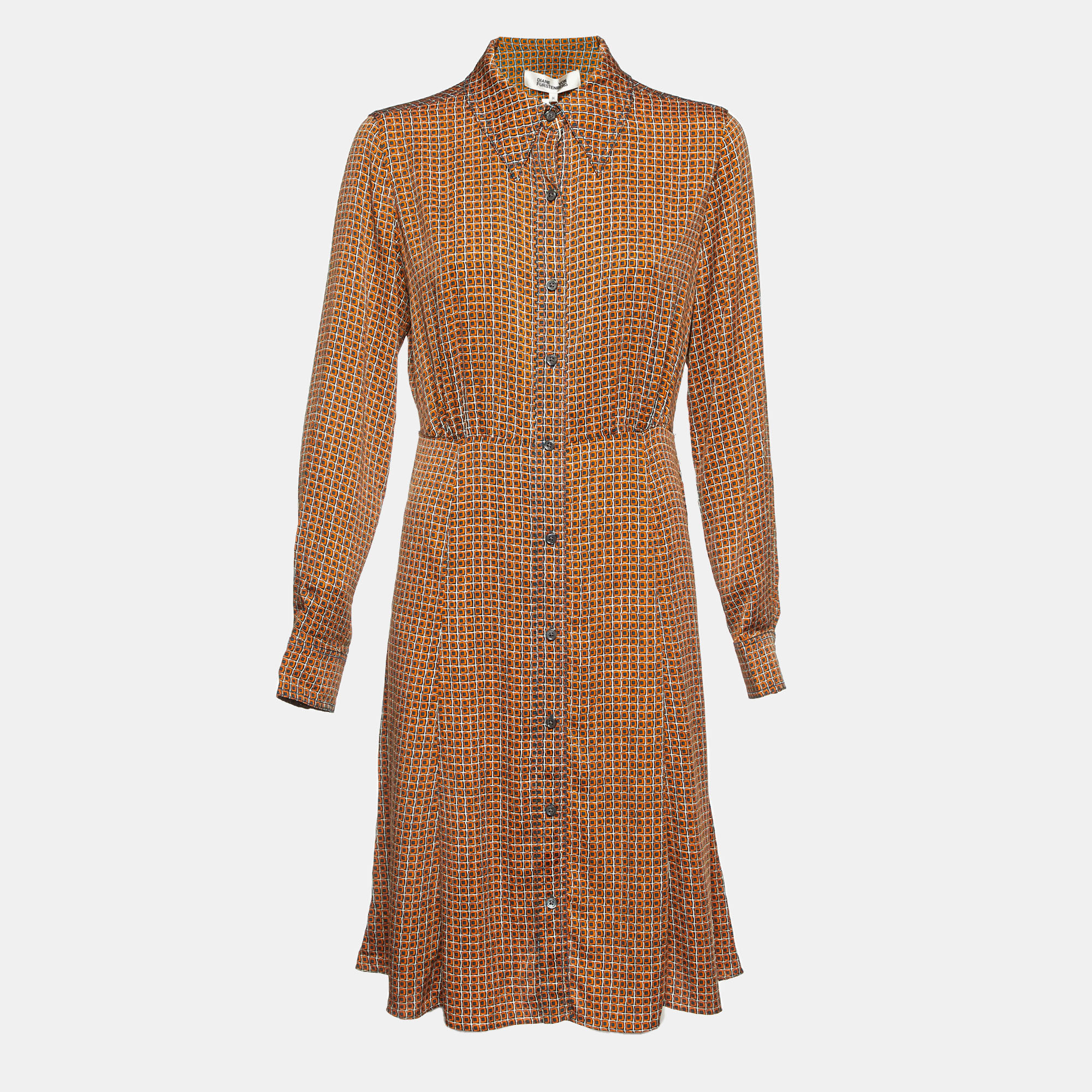 

Diane Von Furstenberg Silk Knee Length Dress, Brown