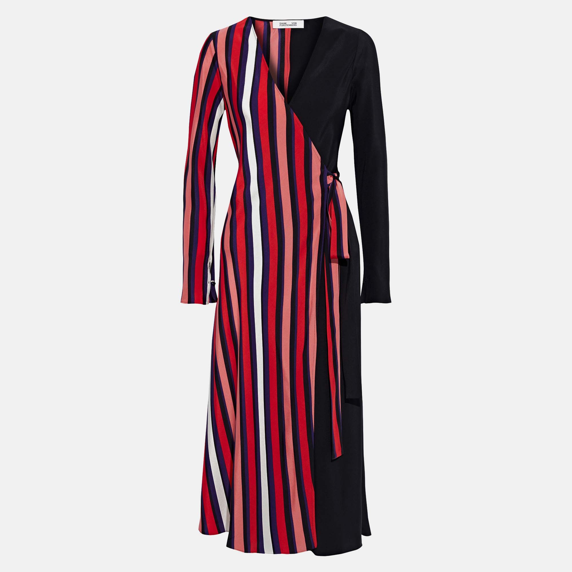 Pre-owned Diane Von Furstenberg Silk Midi Dress S In Multicolor