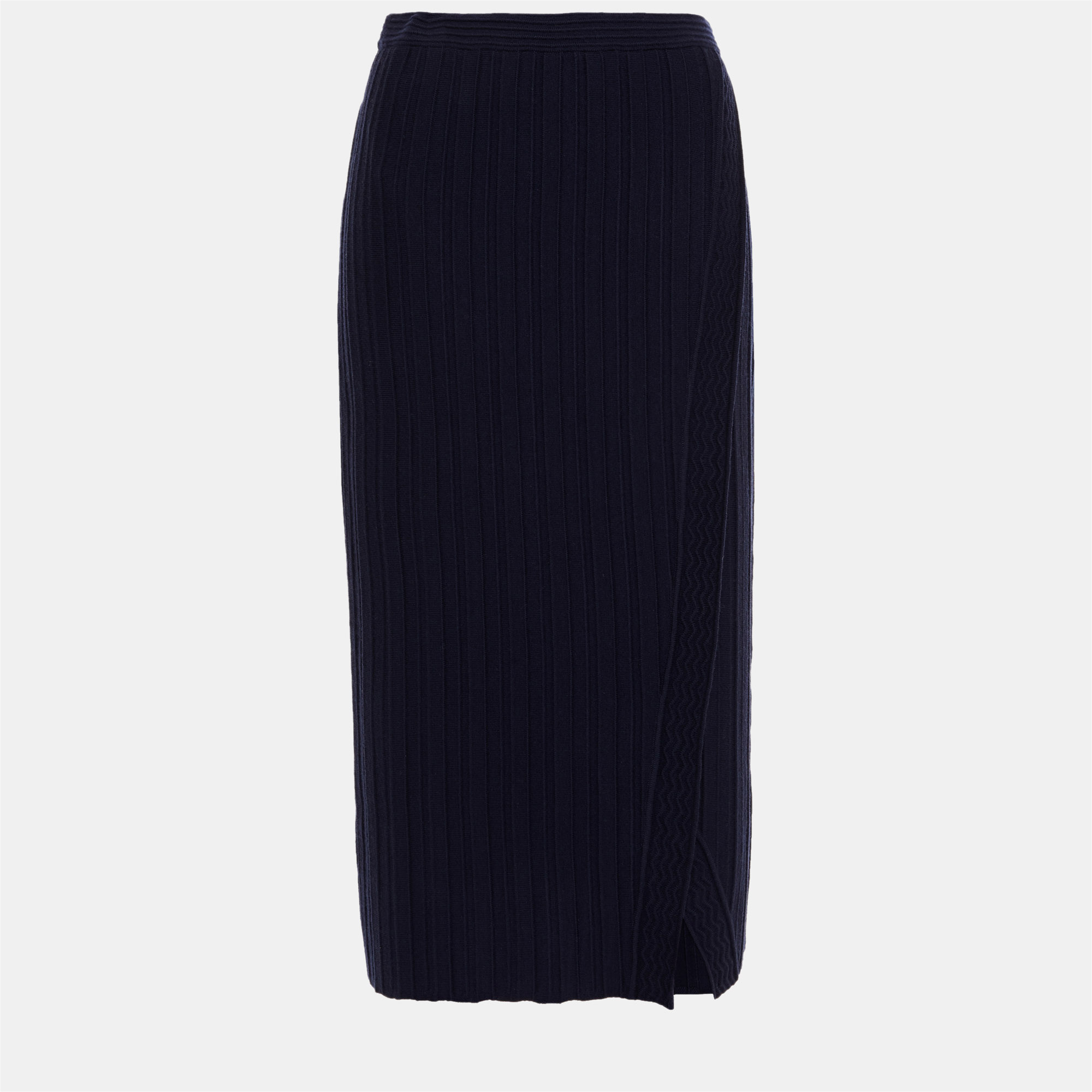 Pre-owned Diane Von Furstenberg Navy Blue Knit Midi Skirt S