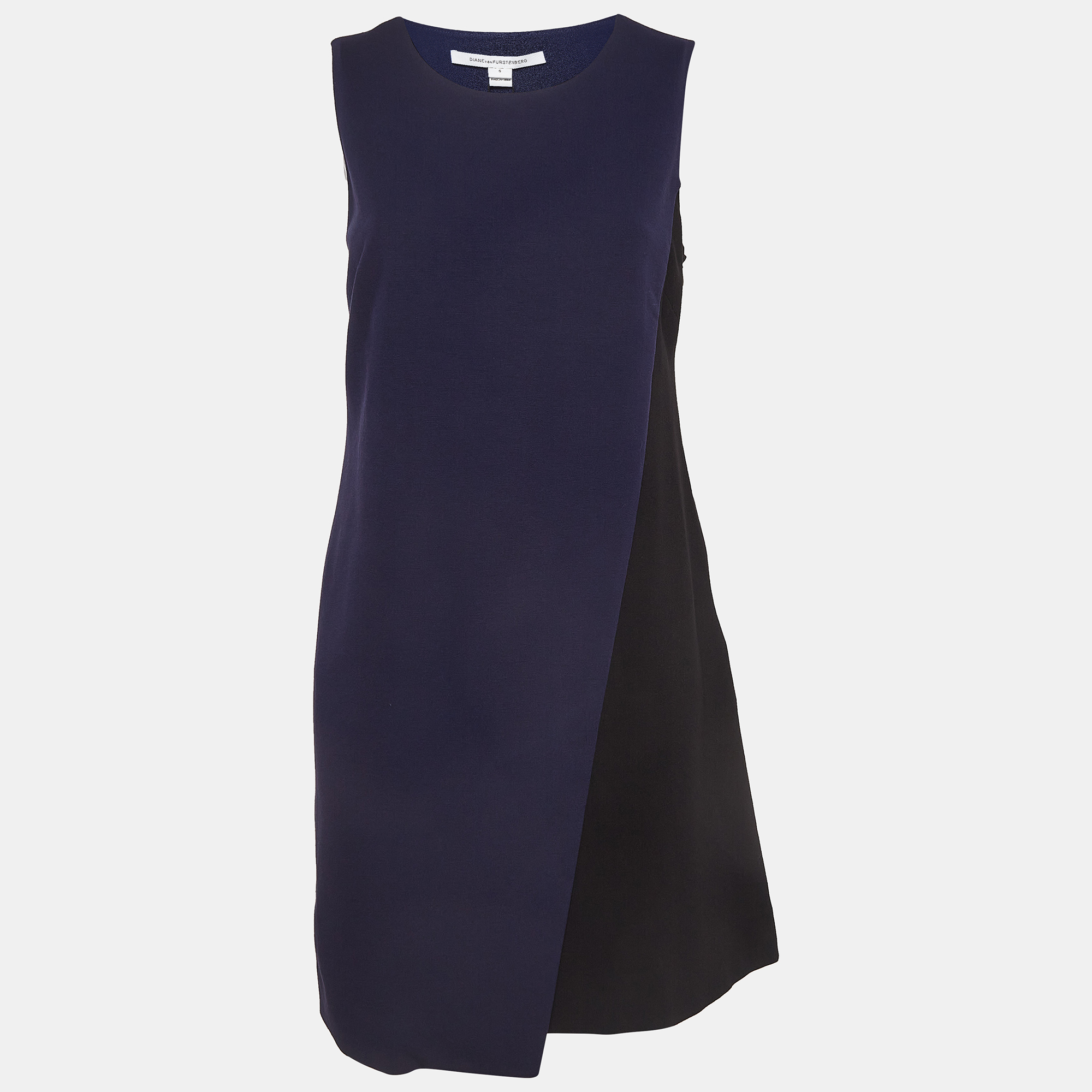 

Diane Von Furstenberg Blue Stretch Crepe Short Shift Dress M